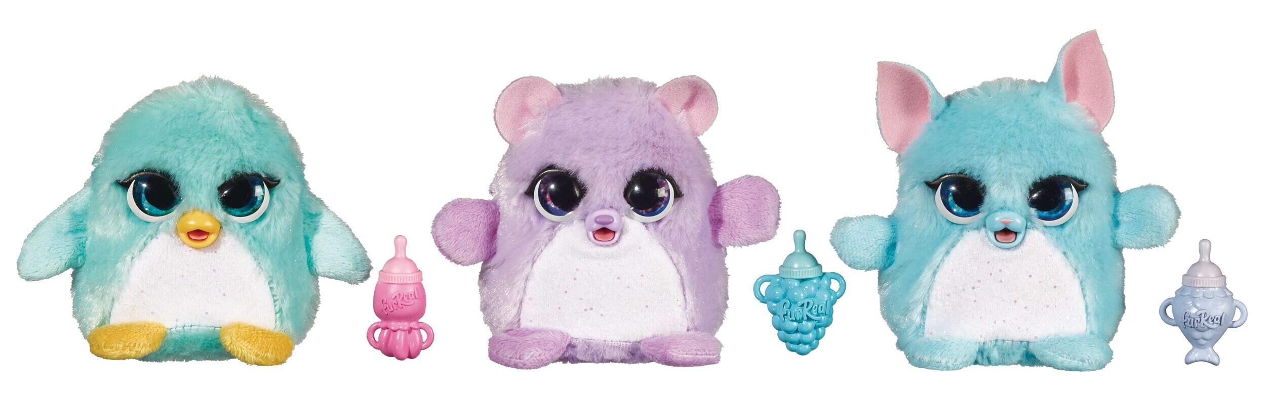 Animaux interactifs avec changement de couleur Peluche Furreal Fuzzalots arctique, 4 ans et plus Front_Flat