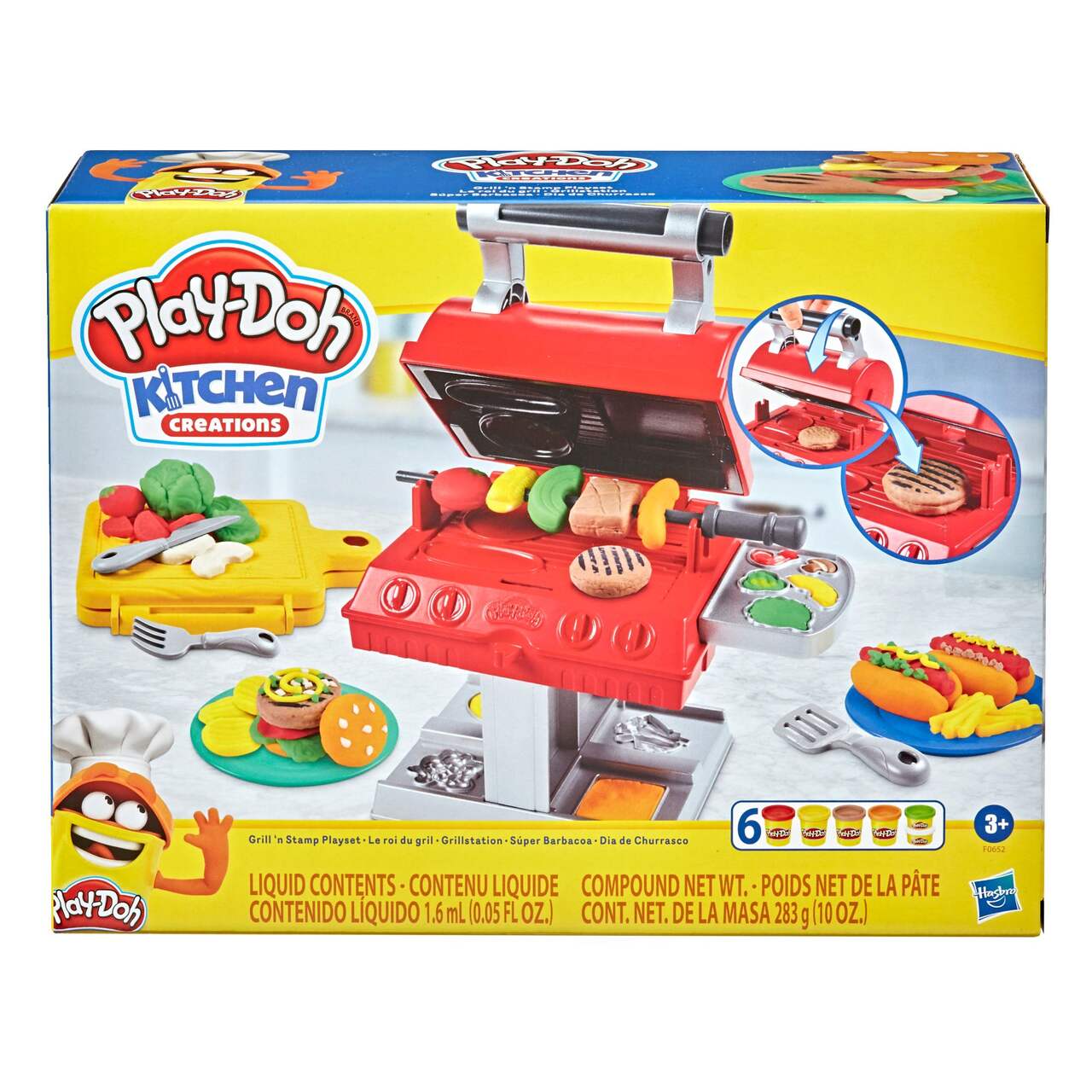 Pâte à modeler Grill 'n Stamp Play-Doh Création de cuisine, non toxique, 10  oz, paq. 6, 3 ans et plus