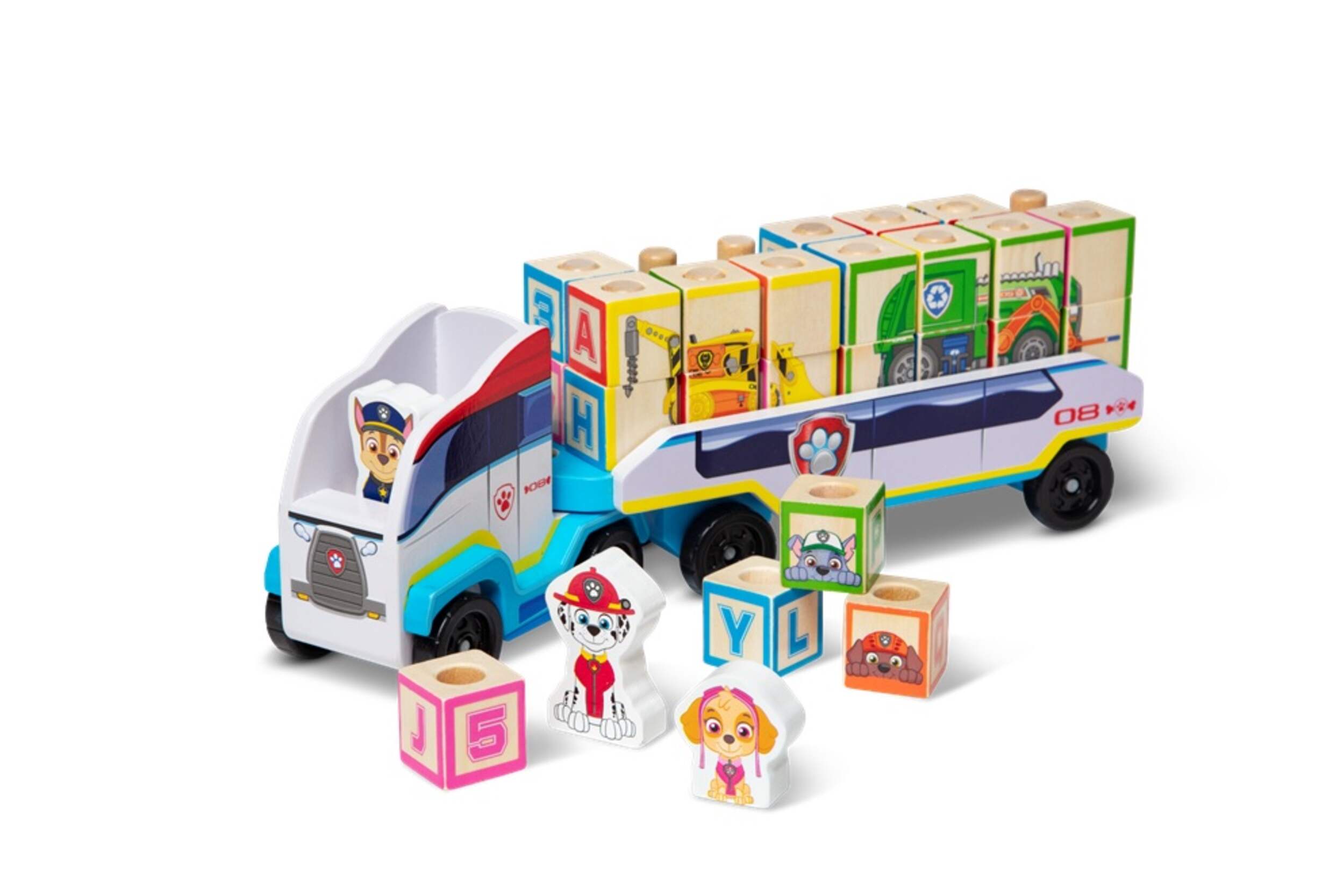 Camion de blocs ABC en bois Pat'Patrouille de Melissa & Doug, 3 ans et plus Front_Angled_Right