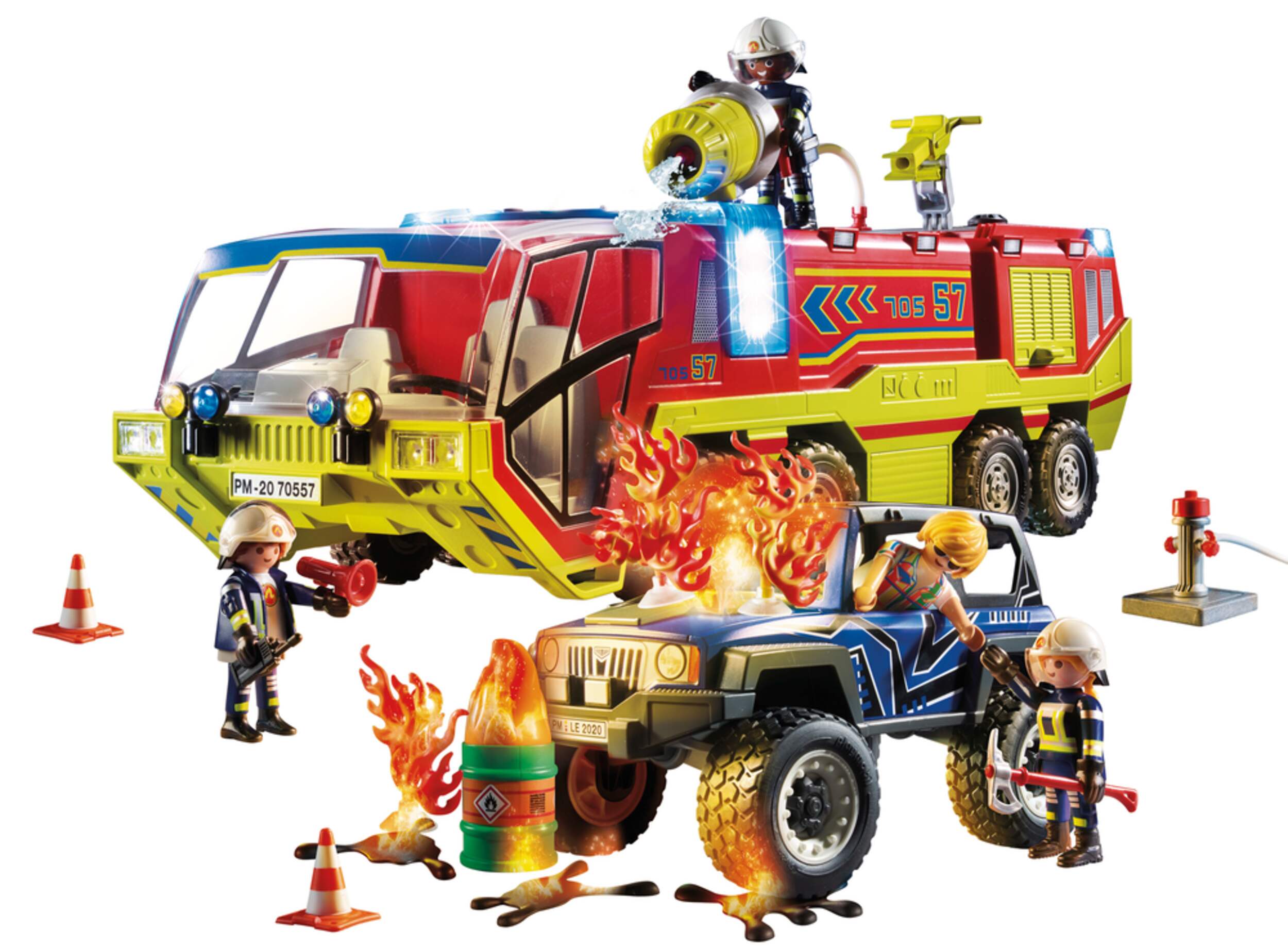 PLAYMOBIL City Action Fire Engine with Truck, Age 3+ Composite_or_Mixed