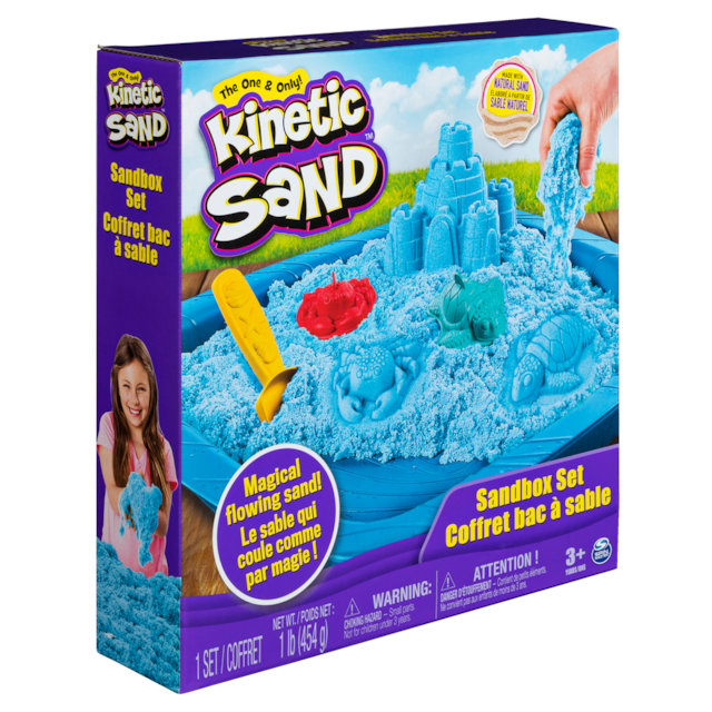 Sand Sandbox Set with Tools & Molds, Squeezable Sensory Sand, 1
