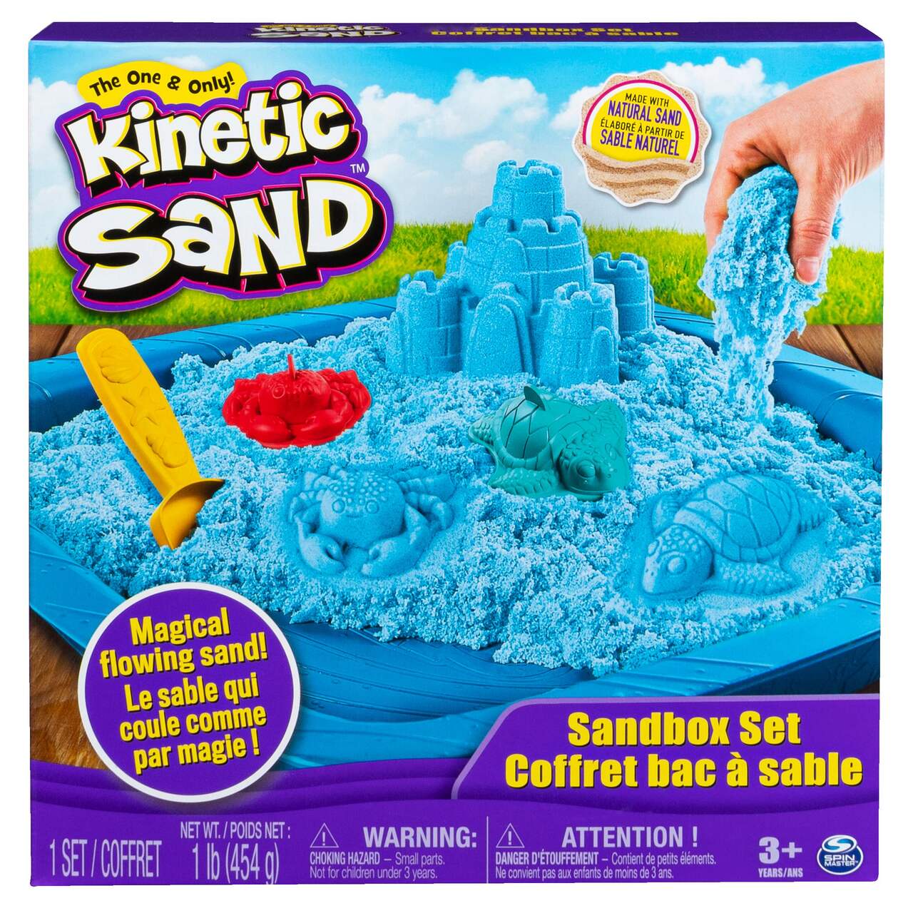 Ensemble de bac à sable Kinetic Sand avec outils et moules, sable