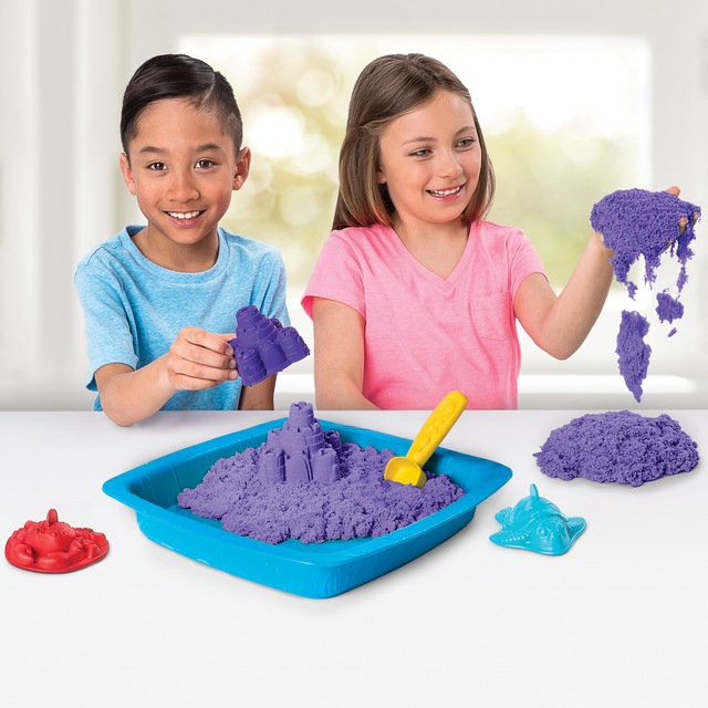 Sand Sandbox Set with Tools & Molds, Squeezable Sensory Sand, 1