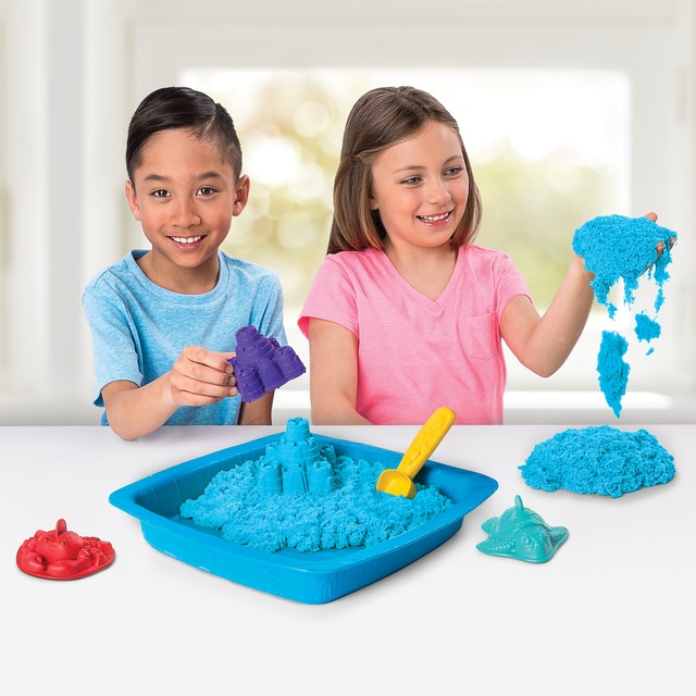 Sand Sandbox Set with Tools & Molds, Squeezable Sensory Sand, 1