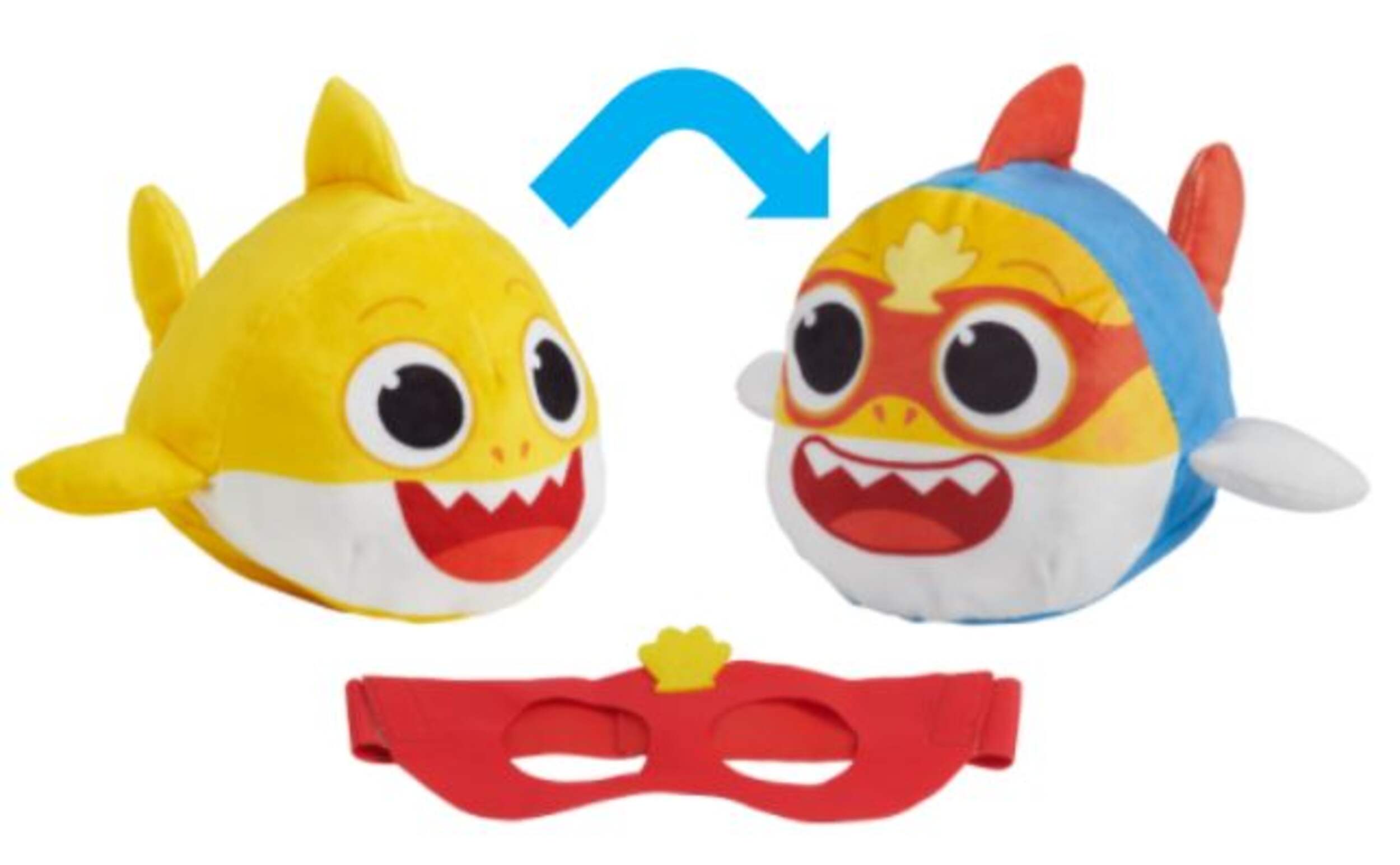 WowWee Baby Shark/Super Shark Reversible Plush, Assorted, Age 2+ Composite_or_Mixed