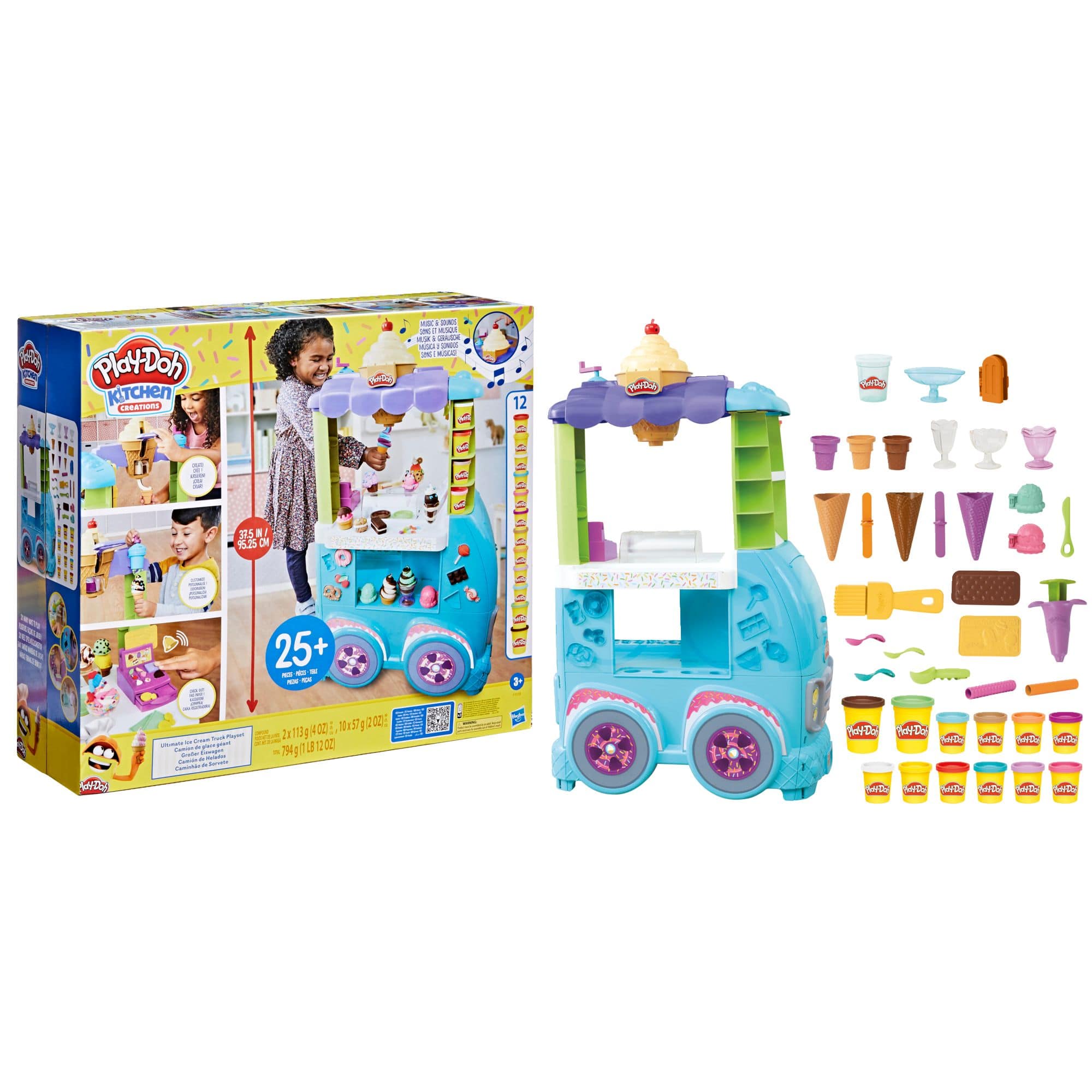 Play Doh Ultimate Ice Cream Truck Playset, Ages 3+