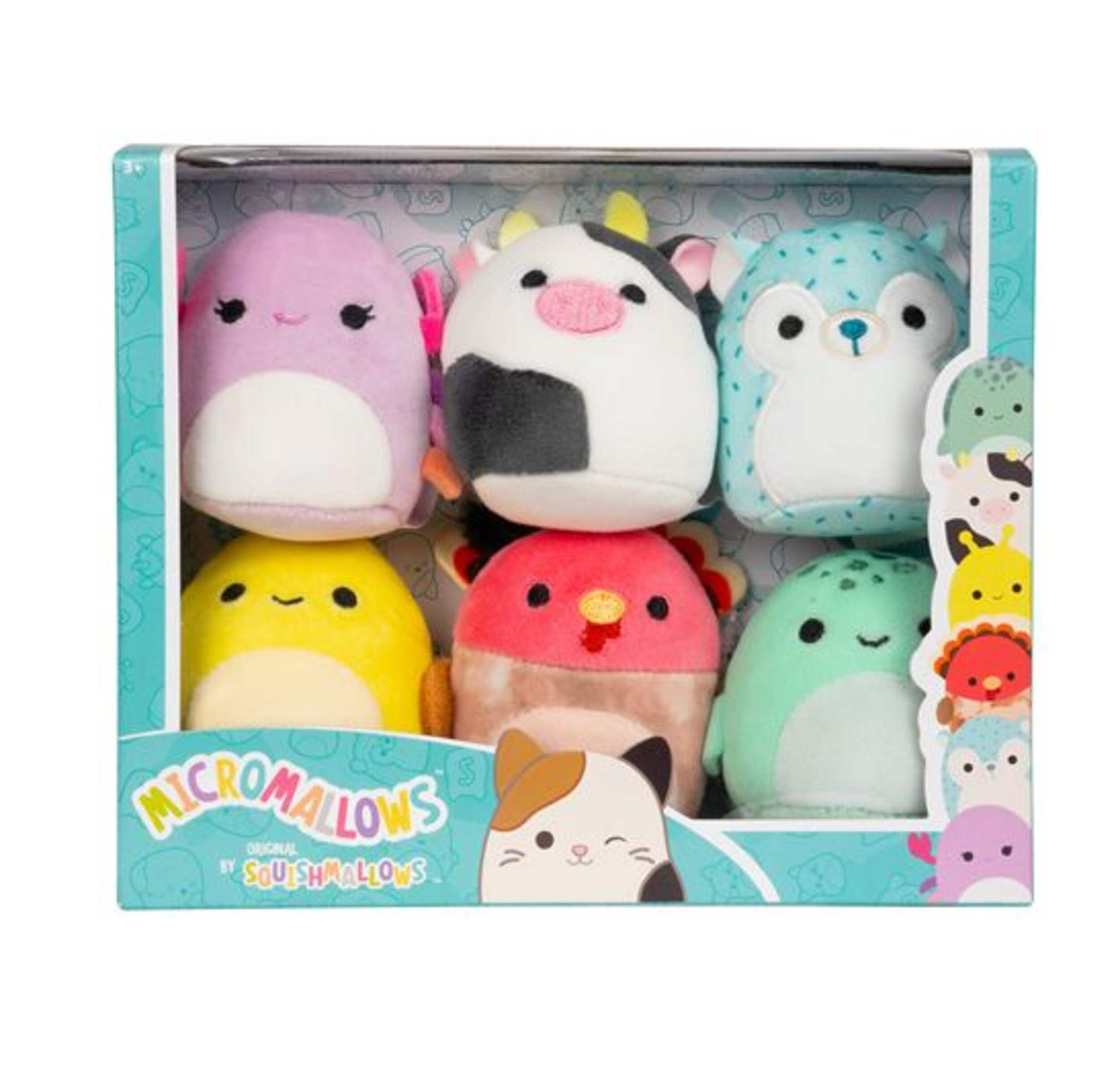 Squishmallows Squishville 6-Pack Mini Plush Toy Set, Ages 3+, Assorted Front_Flat