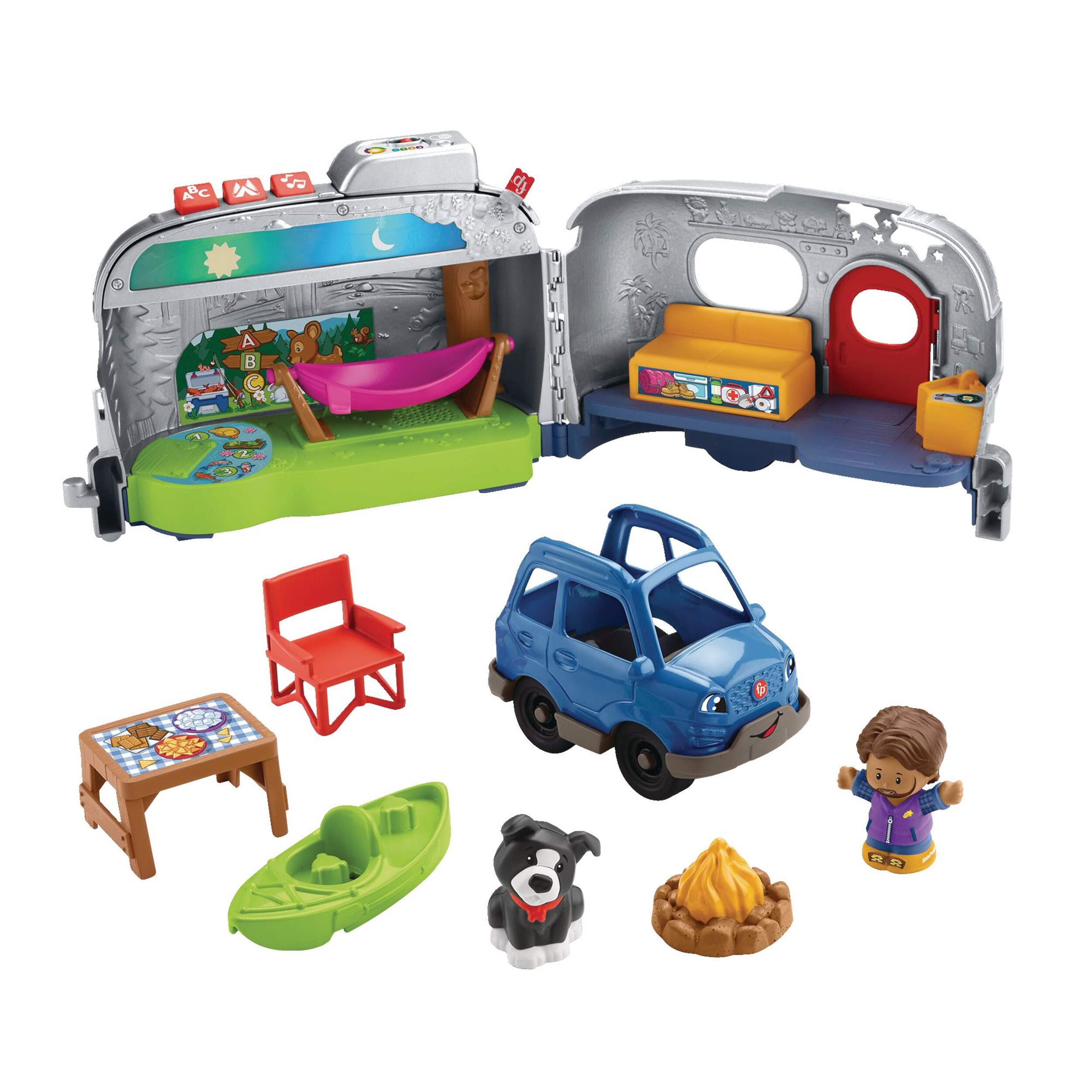 Fisher-Price® Little People® Light-Up Learning Camper Playset, Bilingual, Ages 1+ Composite_or_Mixed