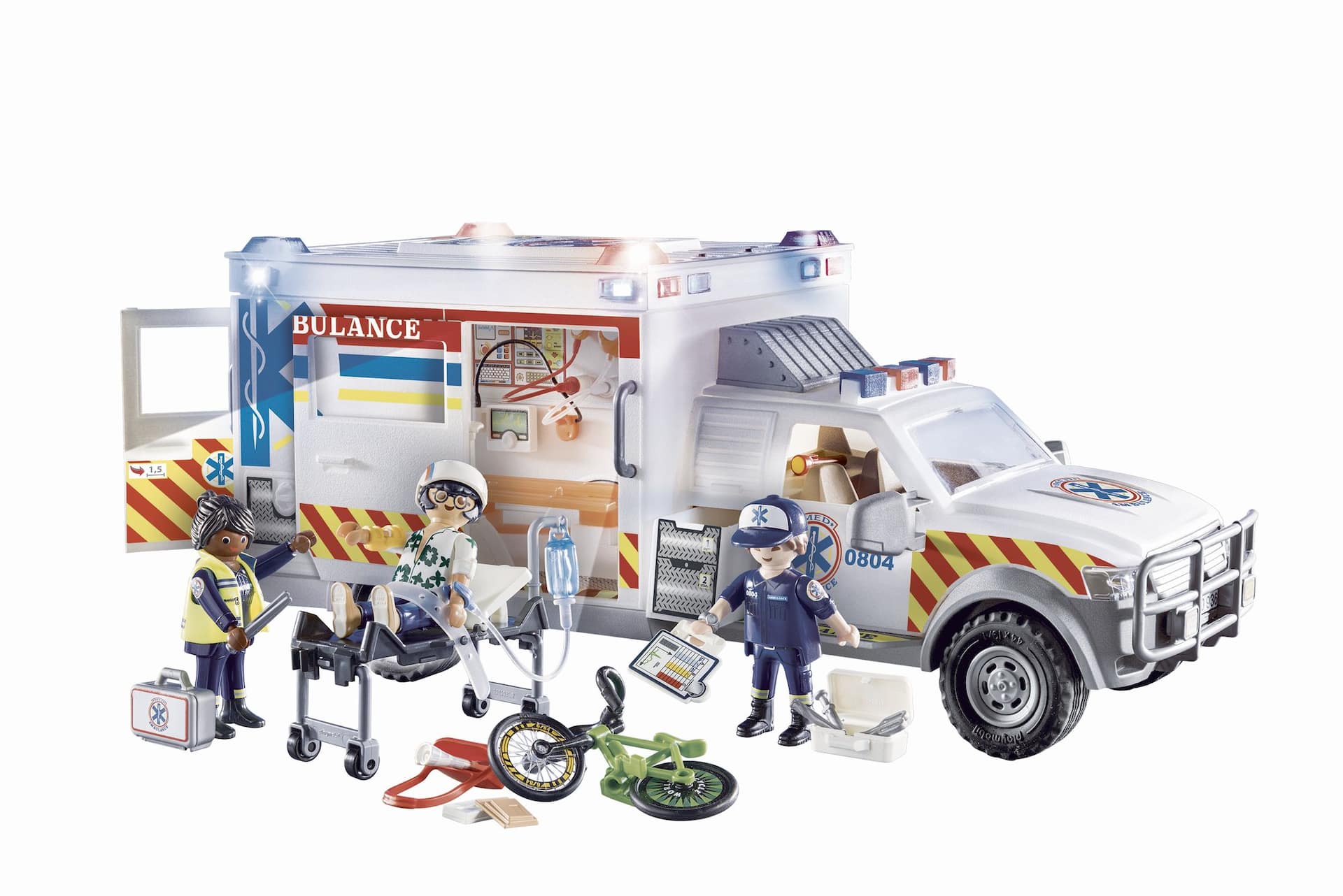 New Playmobil City Life Rescue 6685 Lights & Sounds Medic Ambulance Van Toy