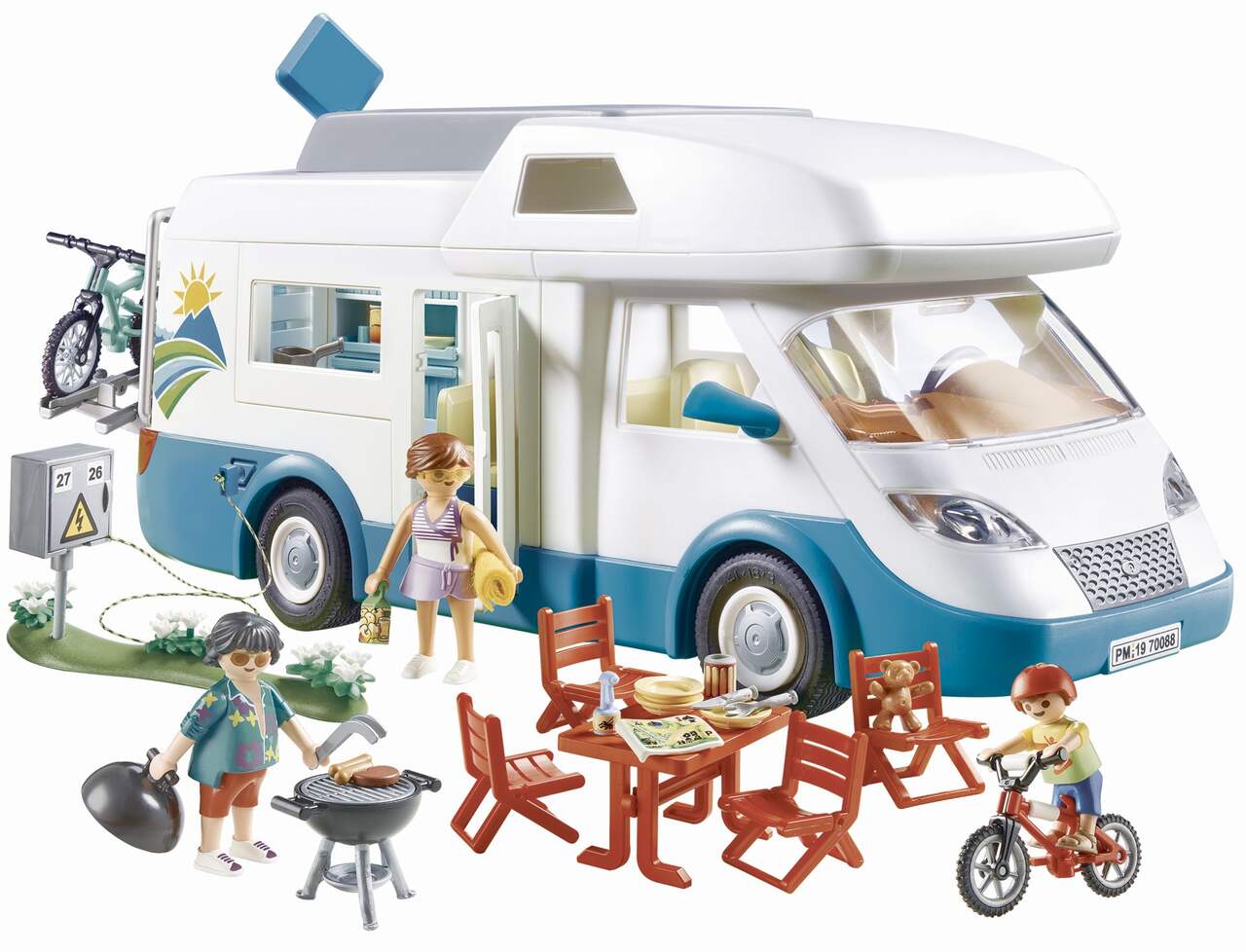 Playmobil camping-car blanc et bleu - Playmobil