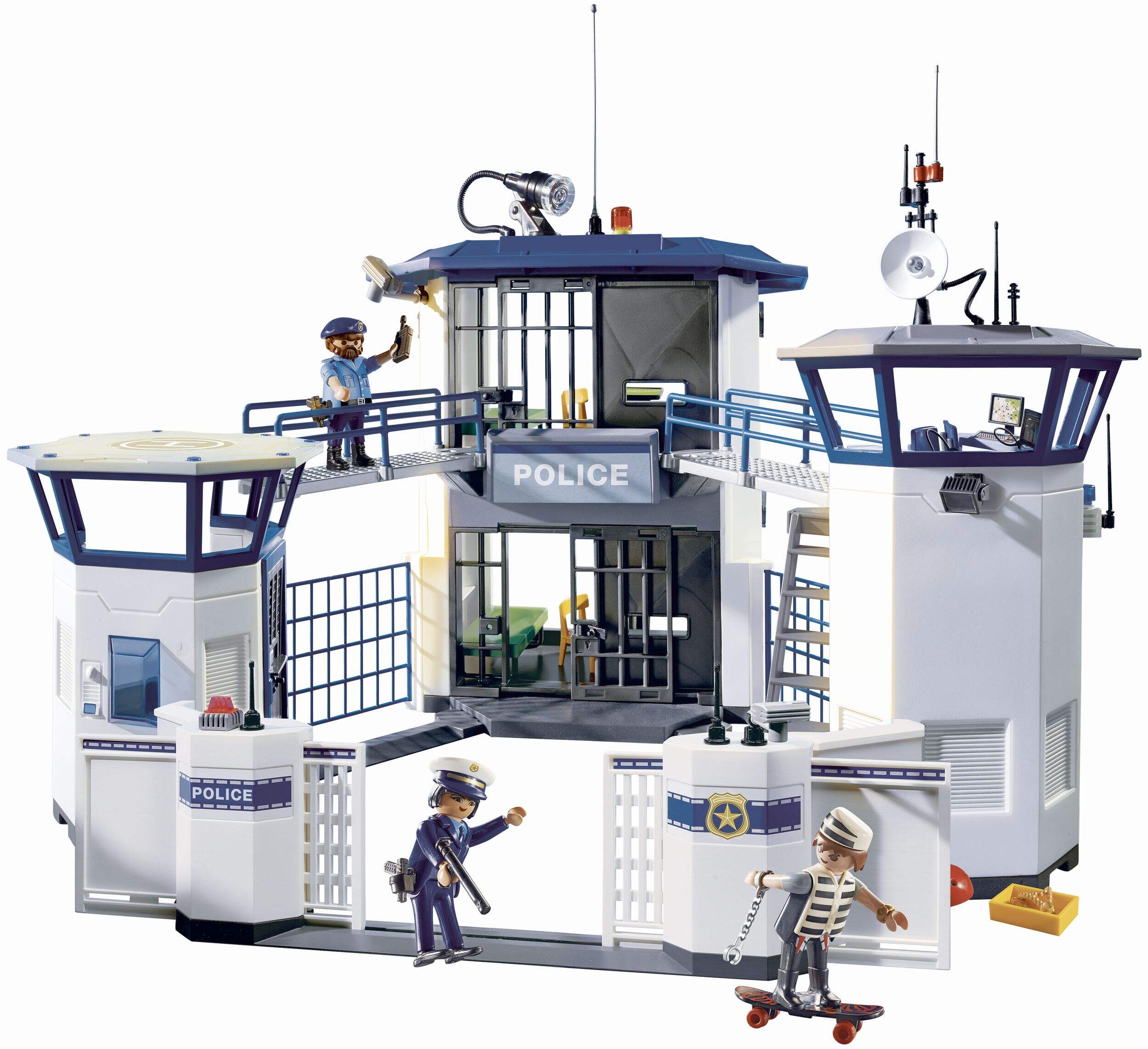 Playmobil Police Headquarters with Prison Front_Angled_Left