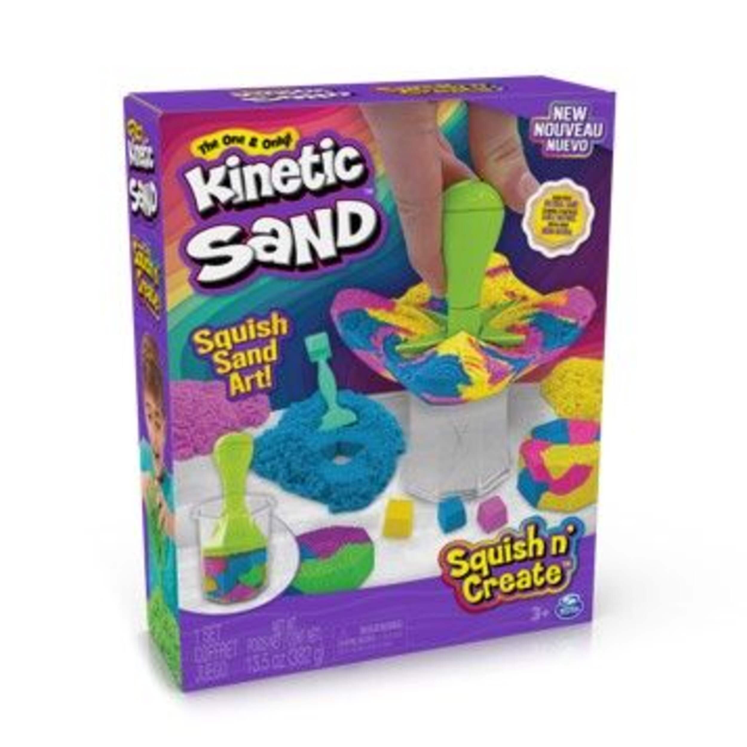 Kinetic Sand Squish N Create Playset for Kids, Sensory Toy, Ages 3+ Front_Angled_Right