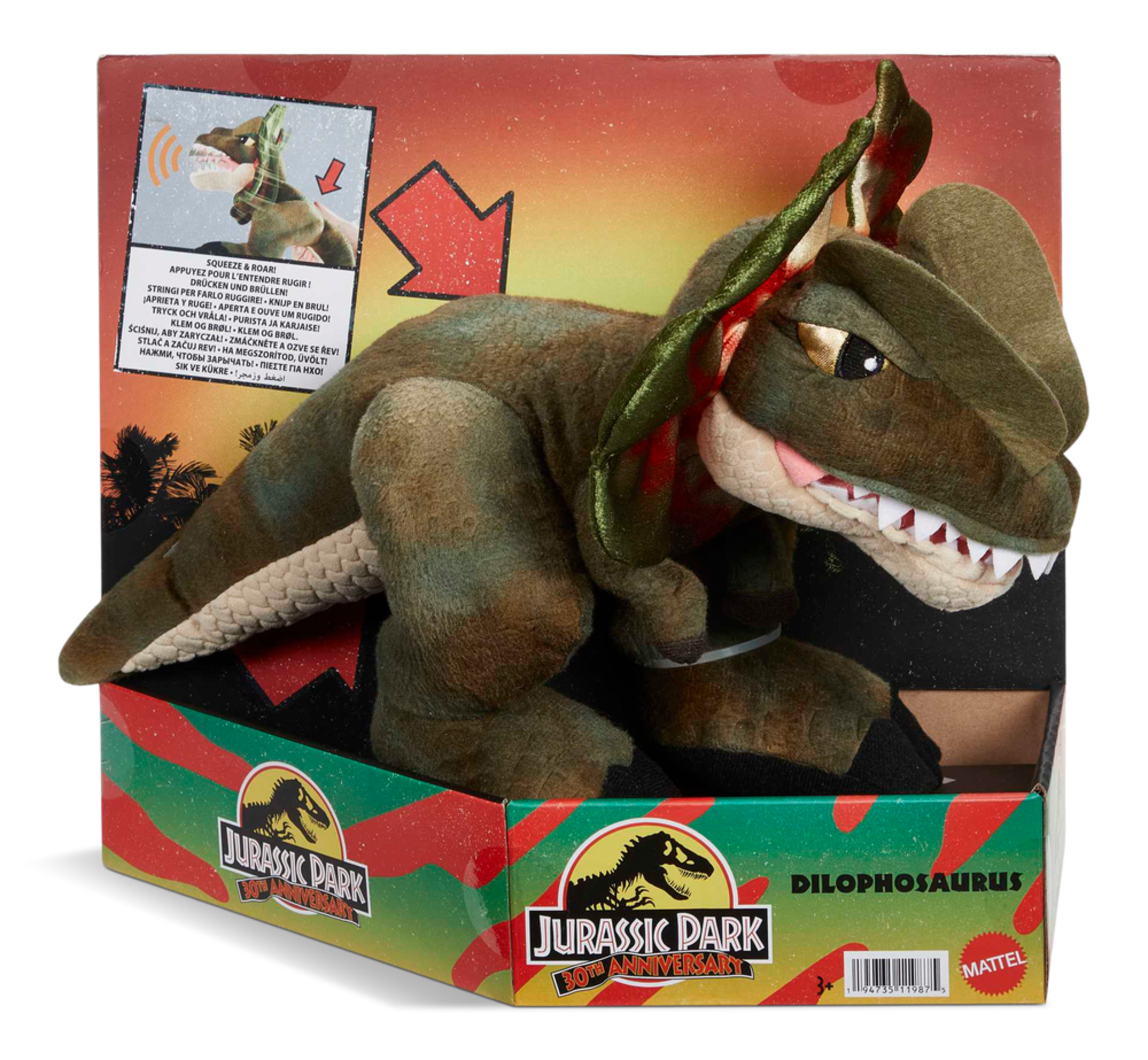 Jurassic World Dilophosaurus Dinosaur Plush Toy Front_Elevated