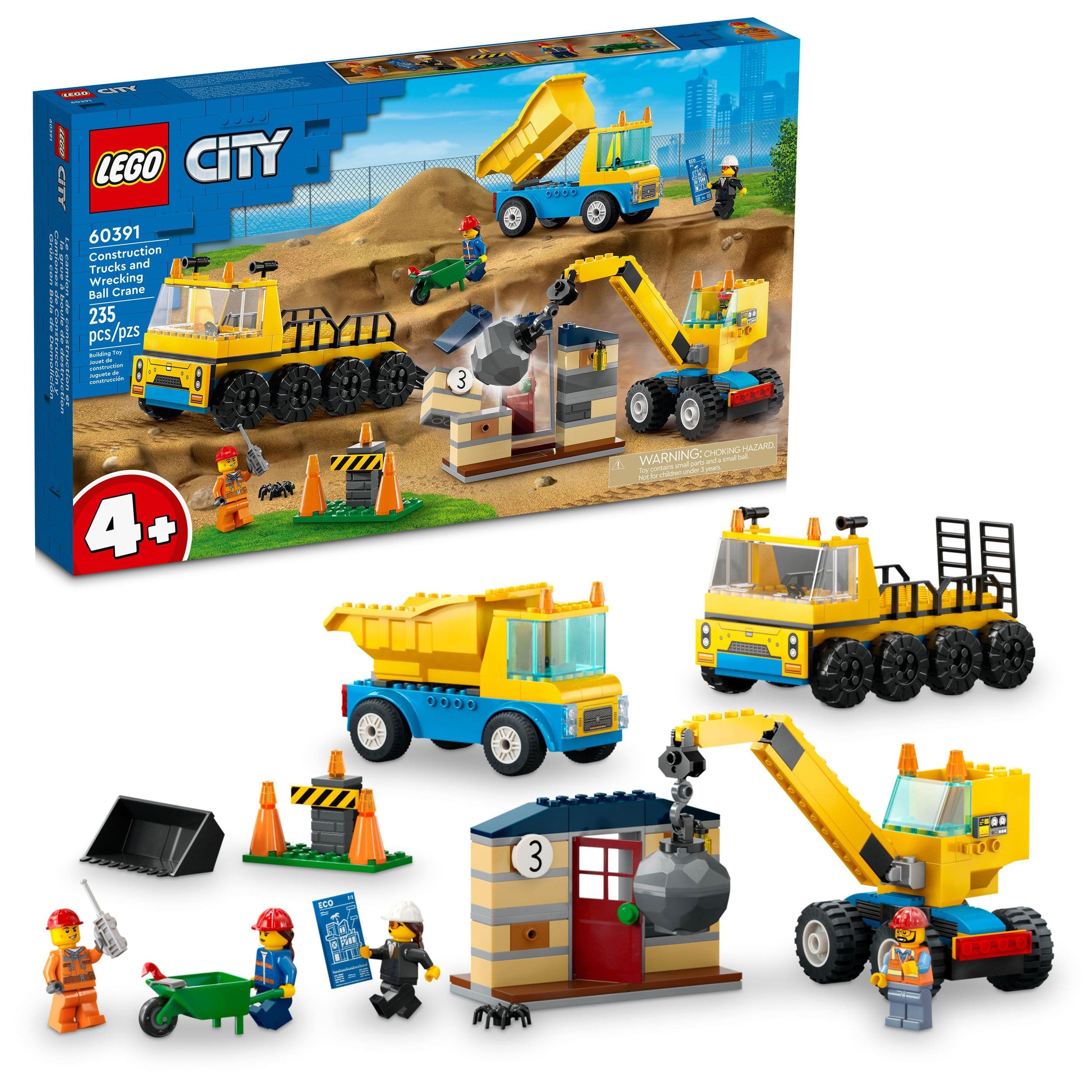 LEGO® City Construction Trucks and Wrecking Ball Crane - 60391