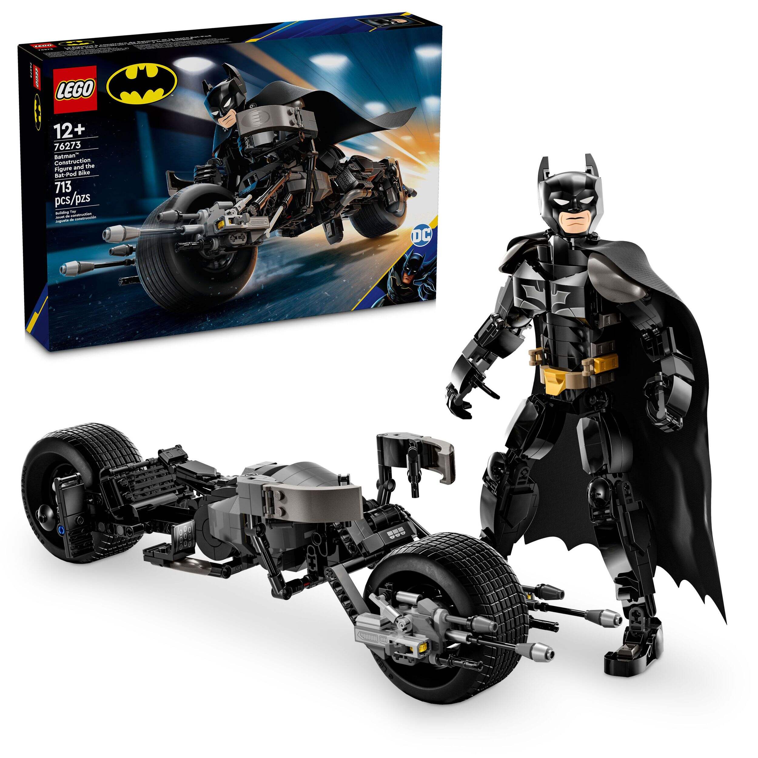 LEGO® DC Batman™: Batman Construction Figure & the Bat-Pod Bike Action Toy - 76273, 713-pcs, Ages 12+ Composite_or_Mixed