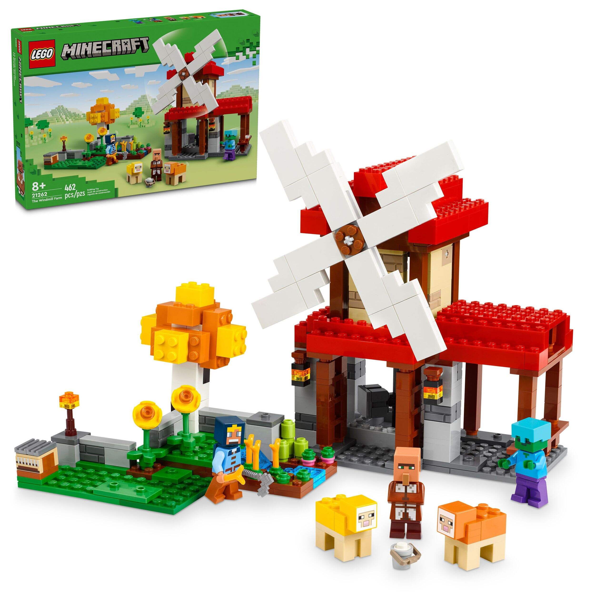 LEGO® Minecraft® The Windmill Farm with Functional Windmill - 21262, 462-pcs, Ages 8+ Composite_or_Mixed