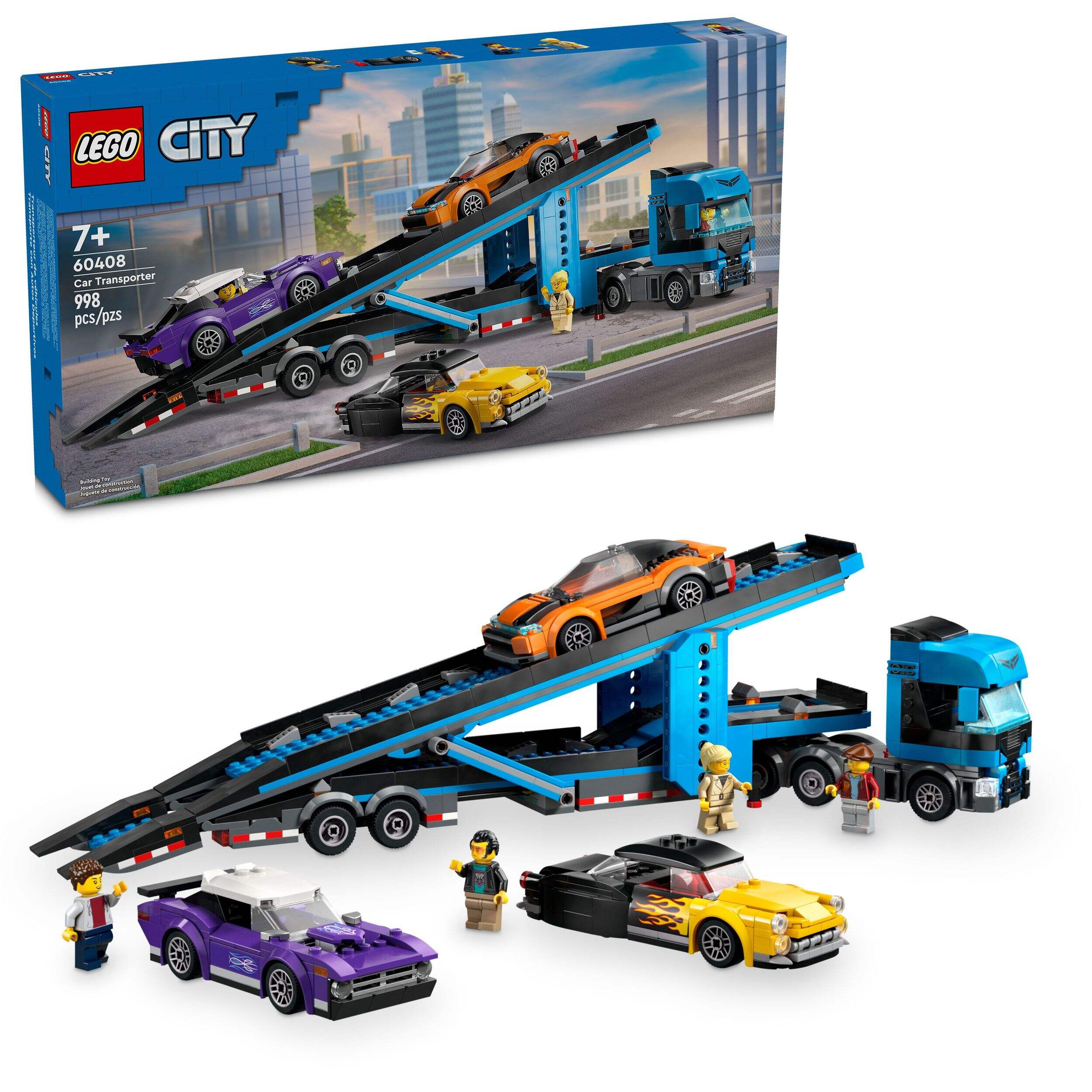 LEGO City Le transporteur de véhicules avec voitures de sport, 60408 Composite_or_Mixed