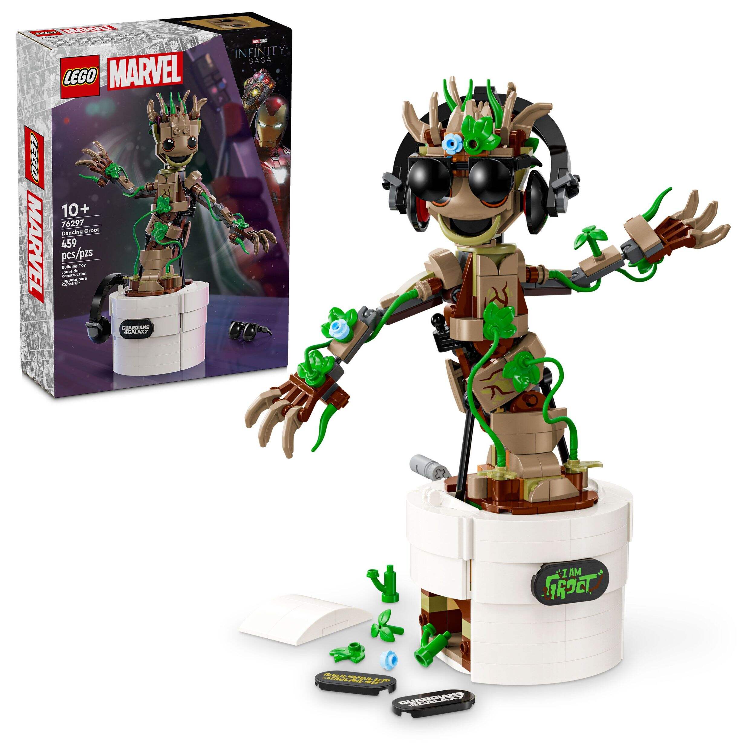 LEGO® Marvel Dancing Groot, Buildable Animated Guardians of the Galaxy Toy - 76297, 459-pcs, Ages 10+ Composite_or_Mixed