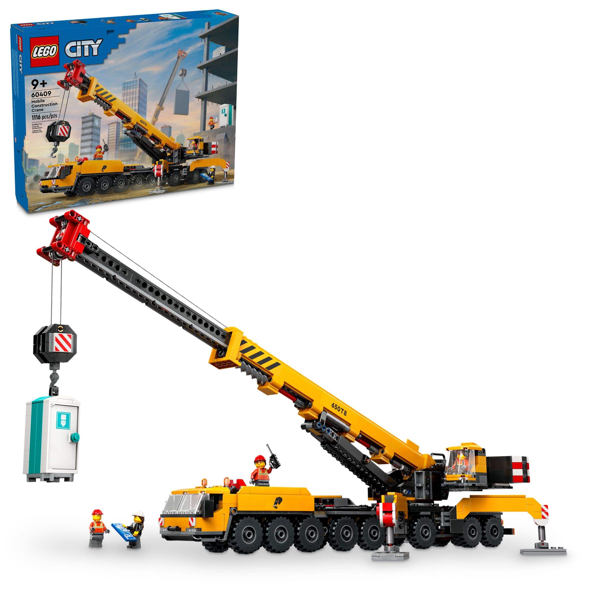 LEGO® City Yellow Mobile Construction Crane Toy Building Set - 60409, 1116-pcs, Ages 9+ Composite_or_Mixed