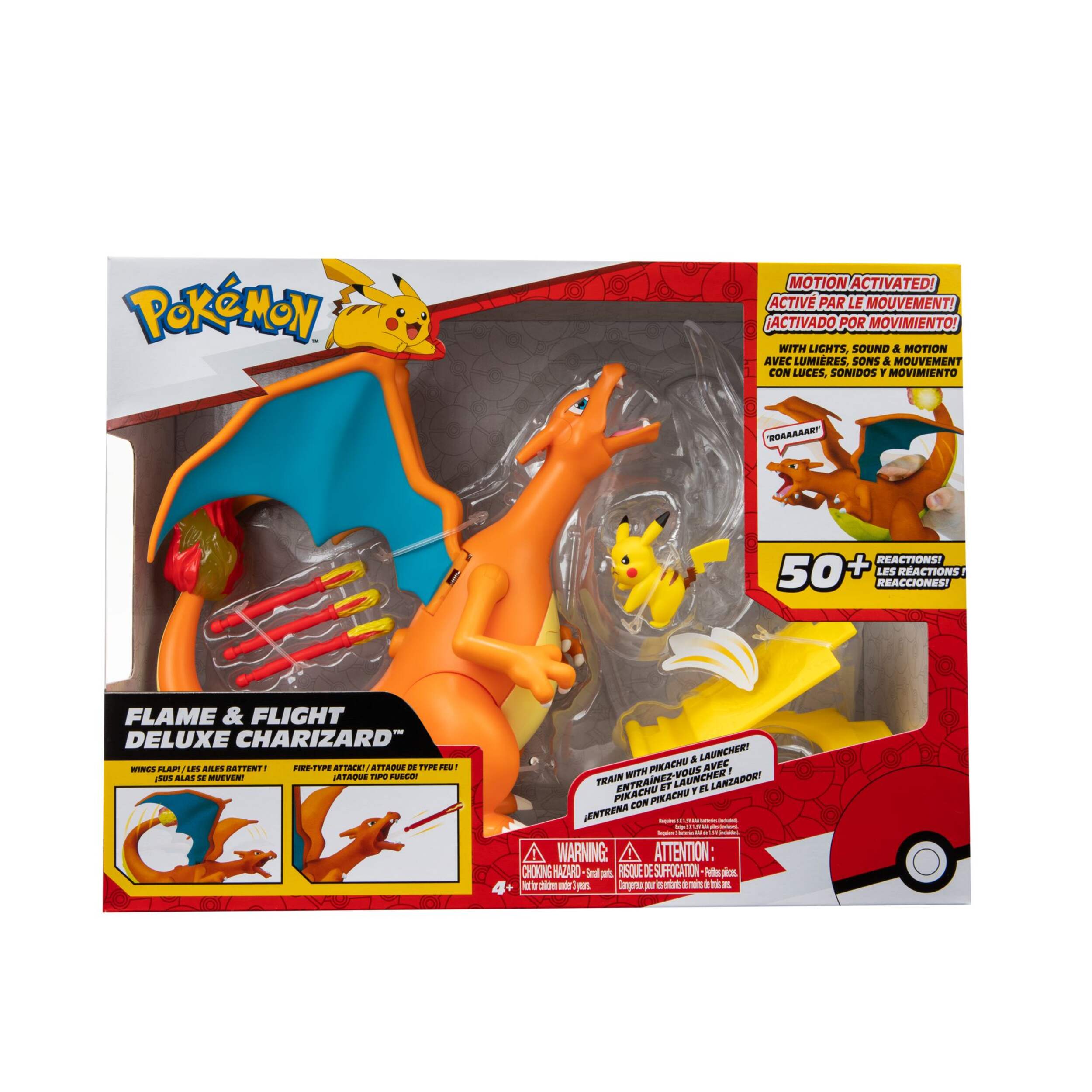 Pokémon Flame & Flight Deluxe Charizard Figure with 2-in Pikachu Figure Front_Flat