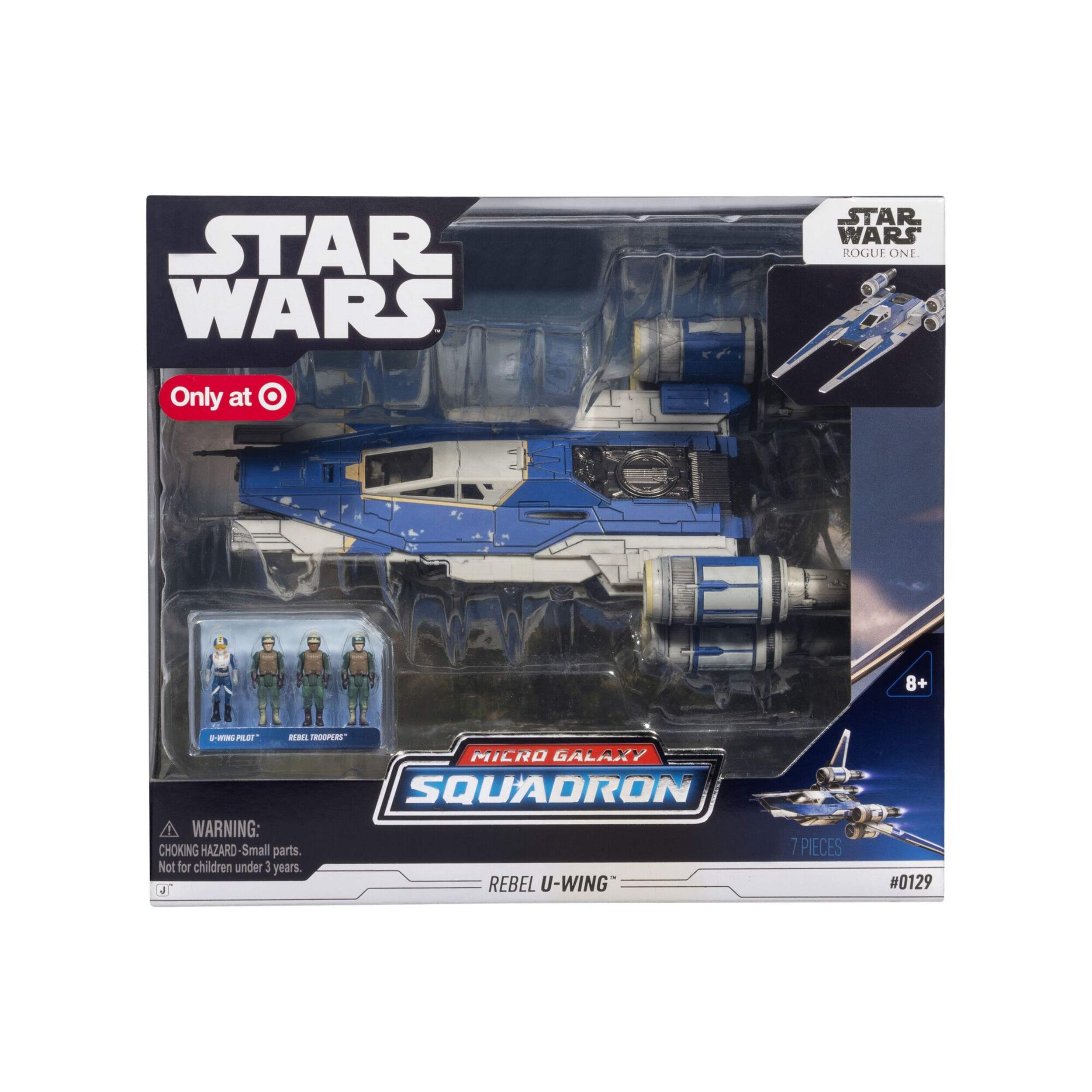  Star Wars Micro Galaxy Squadron U-wing Starfighter, 2-in Vehicle with Foldout Wings, Troop Bay, Sniper Gun, and Four 1-in Micro Figure Accessories, Ages 8+ Front_Flat