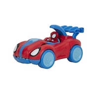 Marvel Spidey & His Amazing Friends Spidey-Rex Racer Vehicle, 2-in-1, Darts Included, Ages 3+ Front_Three_Fourths_Angled_Left
