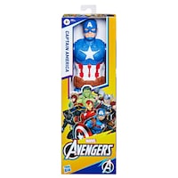 Marvel Avengers Titan Hero Series Captain America Action Figure, 12-in Toy, Ages 4+ Front_Flat