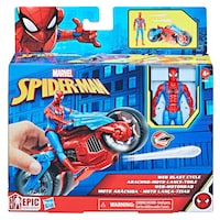 Marvel Spider-Man Web Blast Cycle Toy Set with 4-in Poseable Action Figure and 2 Web Projectiles Front_Flat