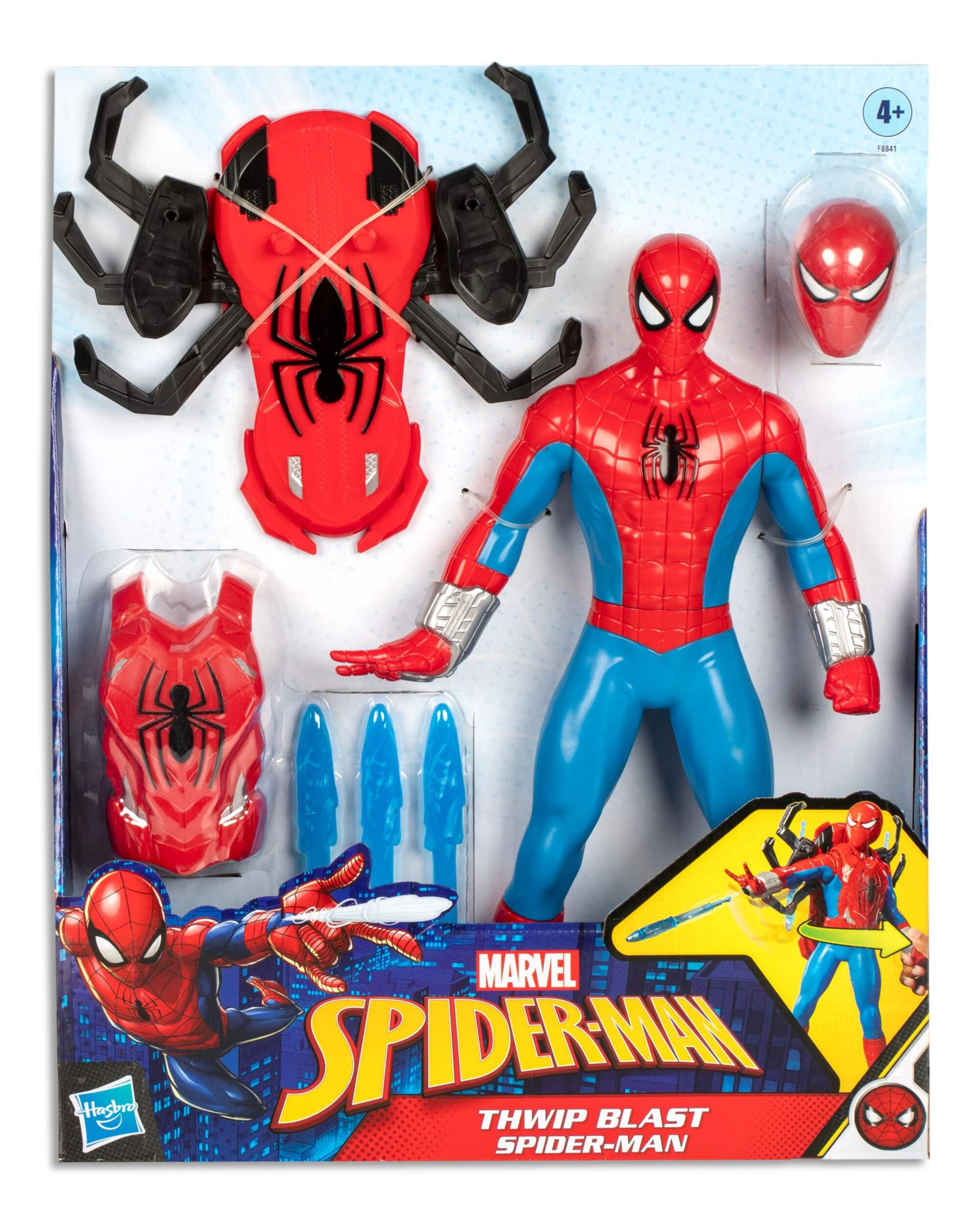 Figurine articulée Marvel Spider-Man Marvel Thwip Blast avec accessoires, 11 po, 4 ans et plus Front_Flat