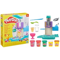 Play-Doh Rainbow Swirl Ice Cream Playset with 7 Pretend Play Kitchen Accessories, Ages 3+ Composite_or_Mixed