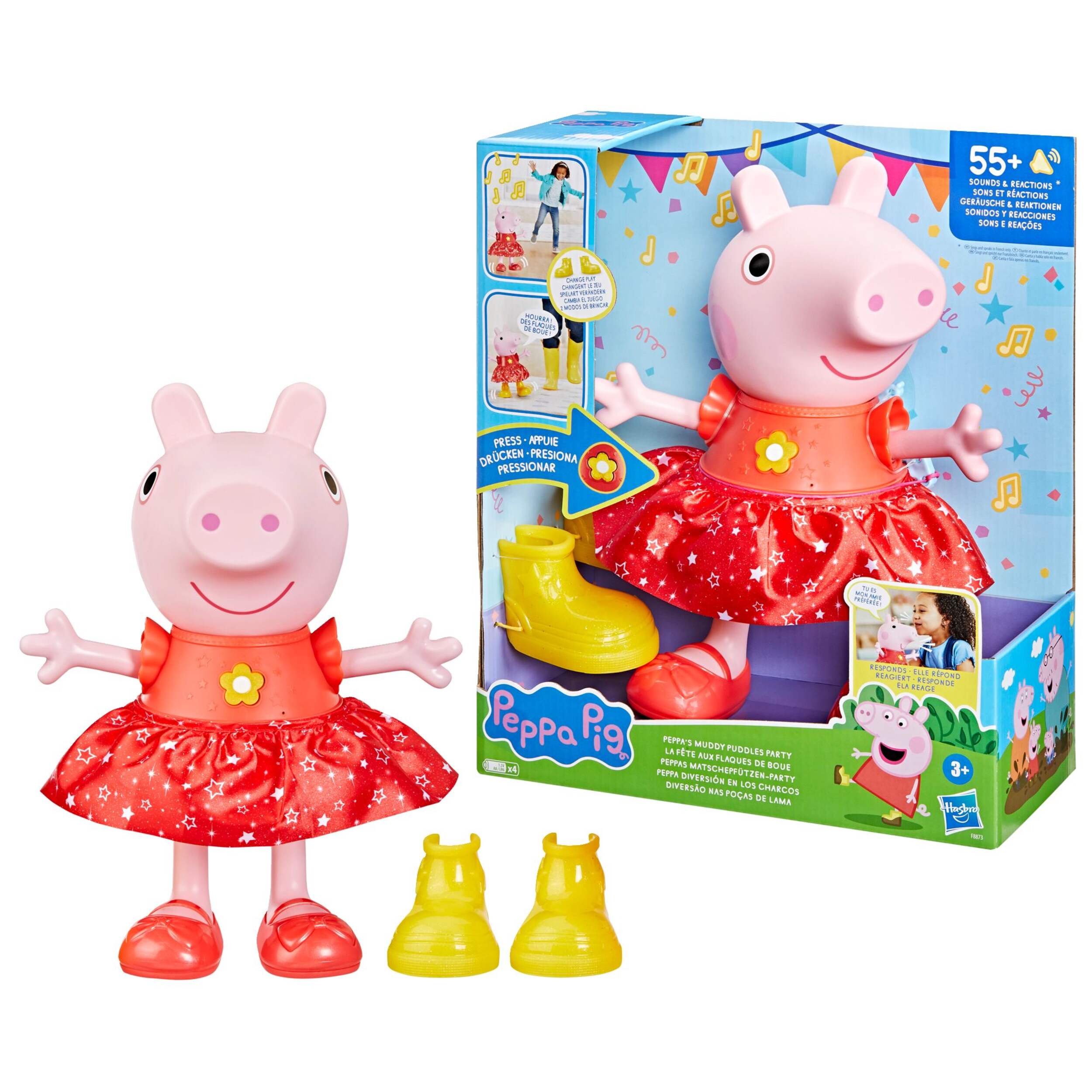 Peppa Pig Peppa’s Muddy Puddles Party Singing and Dancing Doll, French, Ages 3+ Composite_or_Mixed