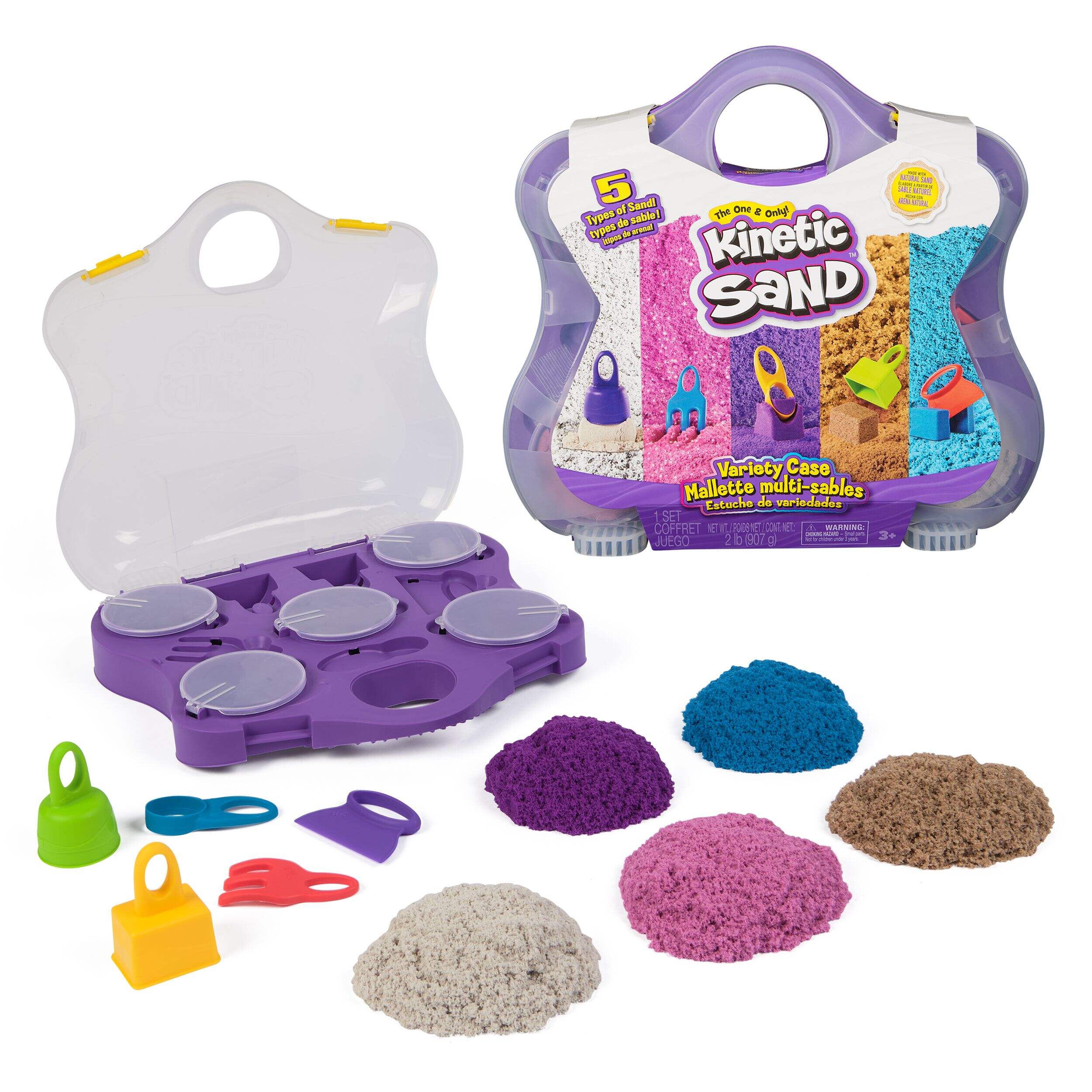 Kinetic Sand Variety Case Playset, 5 Colours Composite_or_Mixed
