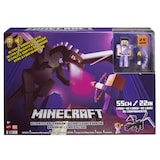 Mattel Minecraft Ultimate Ender Dragon Figure with Steve Figure, 22-in, Ages 6+ Front_Flat