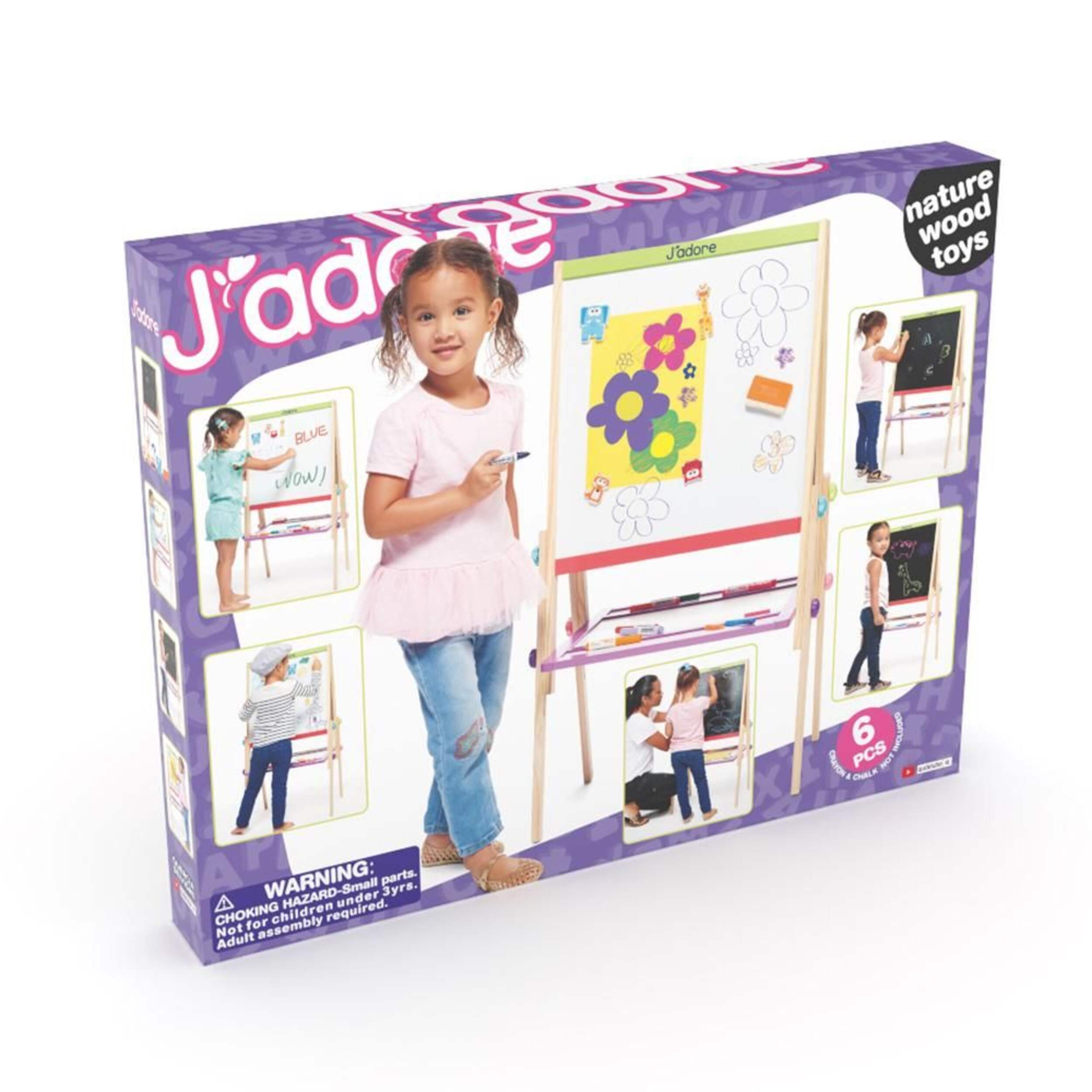 Just My Style J'Adore Soleil Wooden Art Easel, Ages 3+ Front_Angled_Right