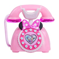 Just Play Disney Junior Minnie Mouse Ring Me Rotary Phone with Lights and Sounds, Pink, 3+ Front_Flat