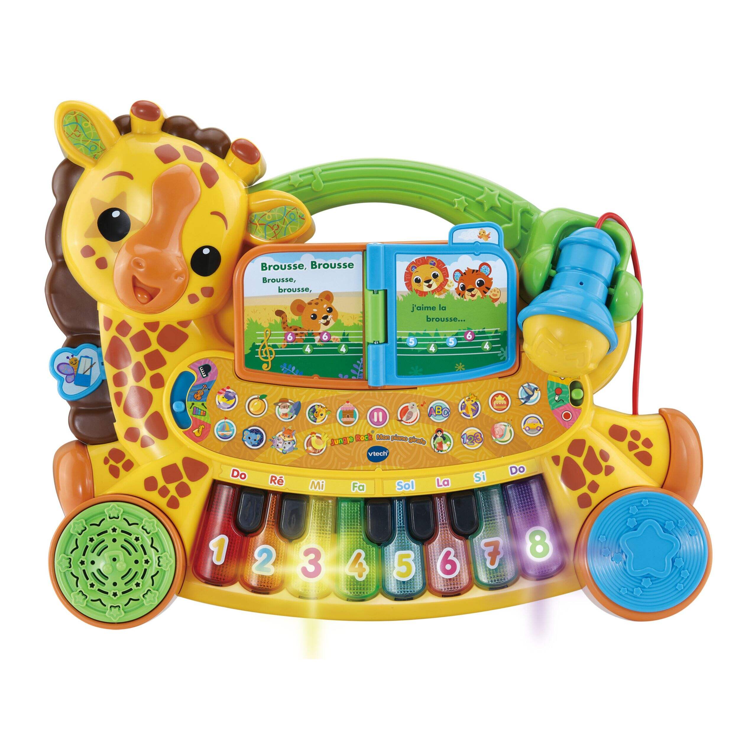 VTech Zoo Jamz Giraffe Piano (French Version), Battery Operated, Microphone included Front_Flat
