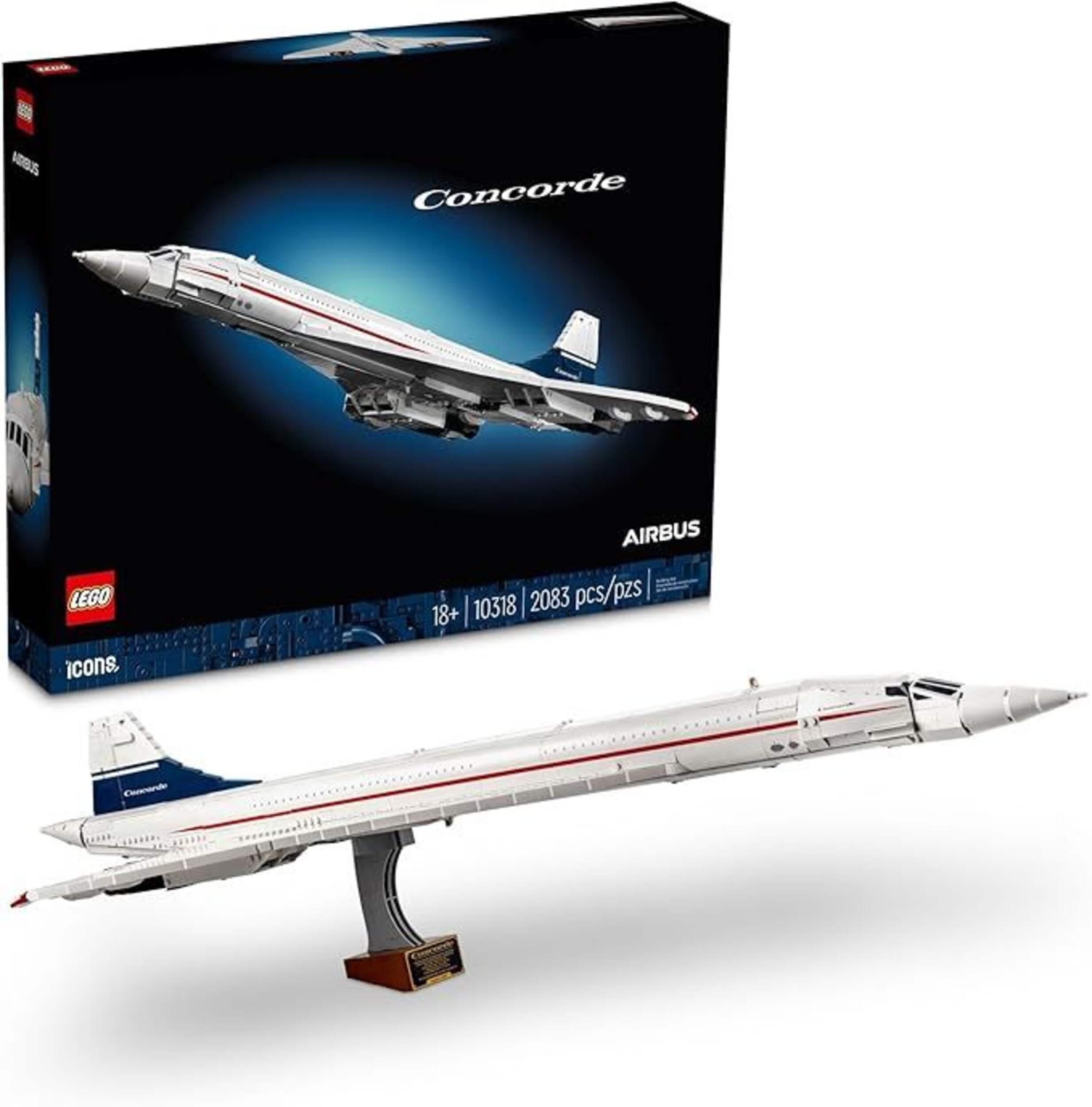 LEGO® Icons Concorde Model Plane Building Set - 10318, 2083-pcs, Ages 18+ Composite_or_Mixed