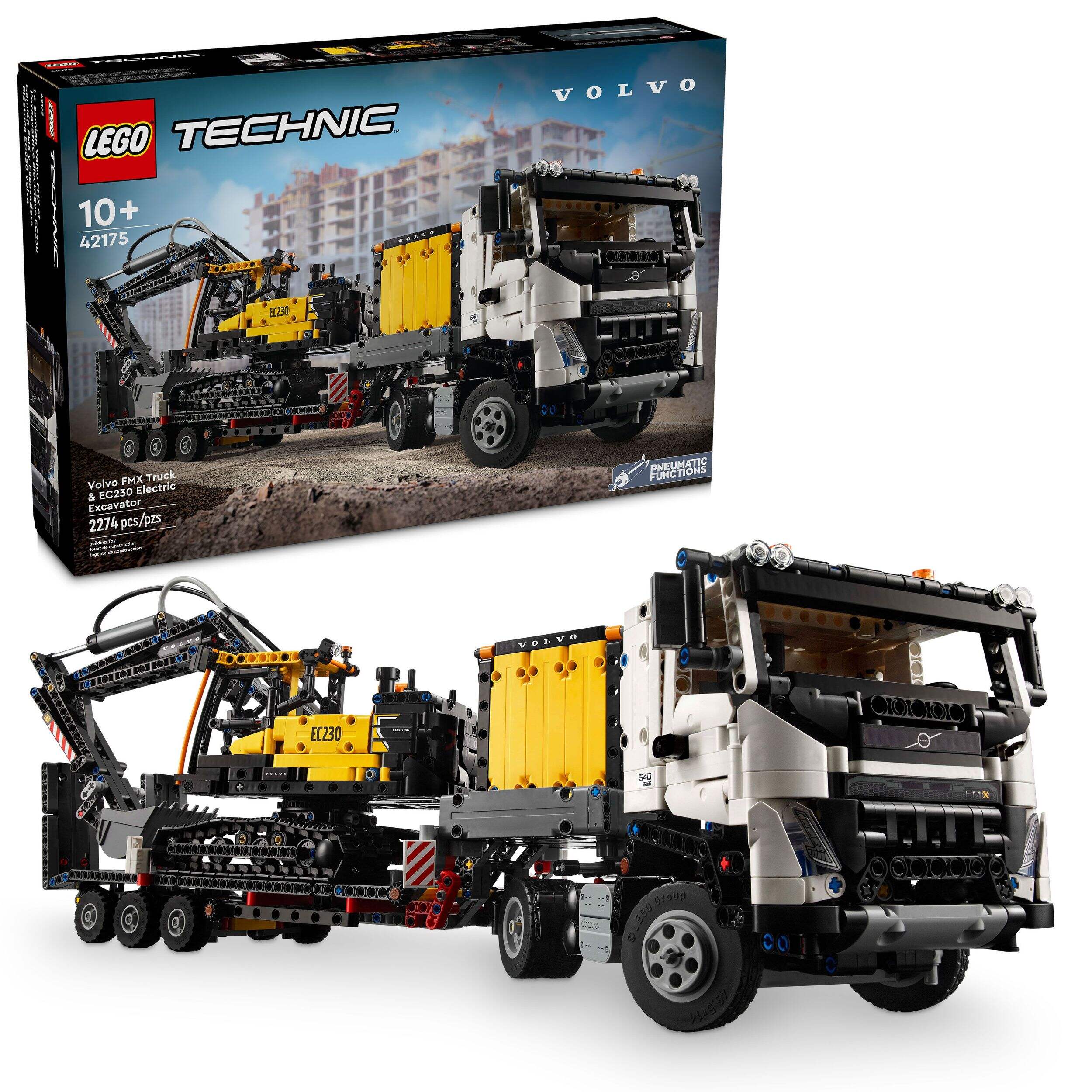 LEGO® Technic Volvo FMX Truck & EC230 Electric Excavator Toy Building Set - 42175, 2274-pcs, Ages 10+ Composite_or_Mixed