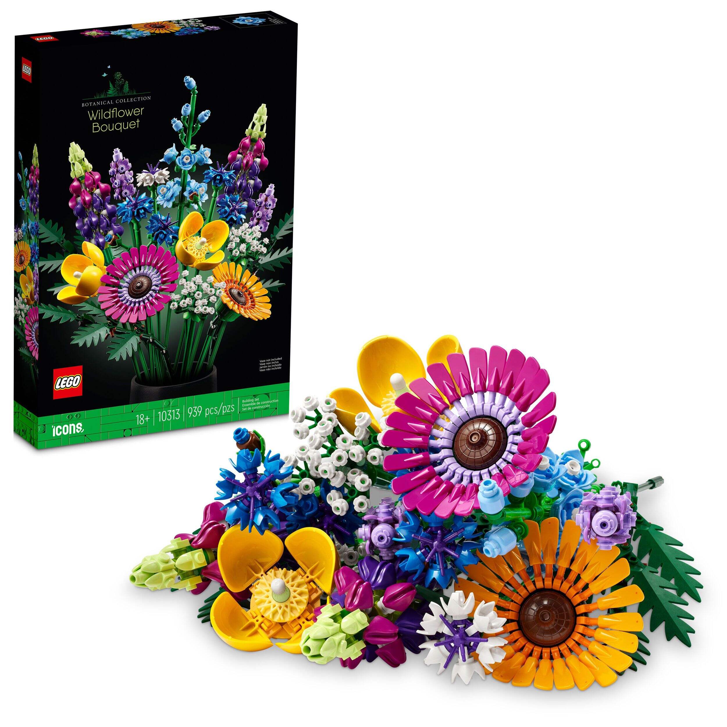 LEGO® The Botanical Collection Wildflower Bouquet Building Set - 10313, 939-pcs, Ages 18+ Composite_or_Mixed