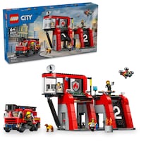 LEGO® Fire Station with Fire Truck - 60414, 843-pcs, Ages 6+ Composite_or_Mixed