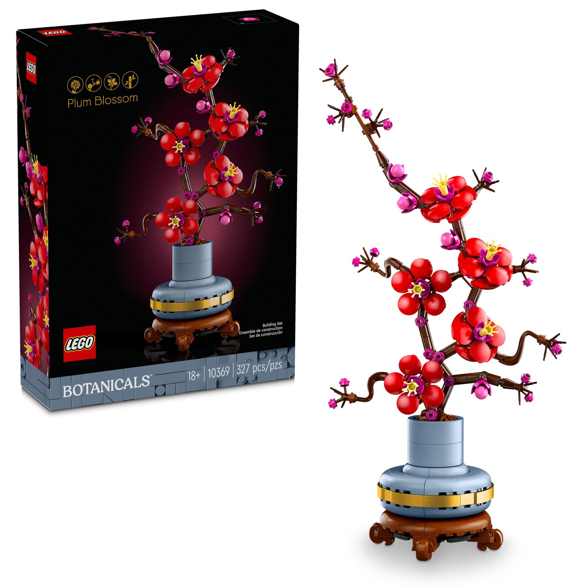 LEGO® The Botanical Collection Plum Blossoms Flower - 10369, 327-pcs, Ages 18+ Composite_or_Mixed