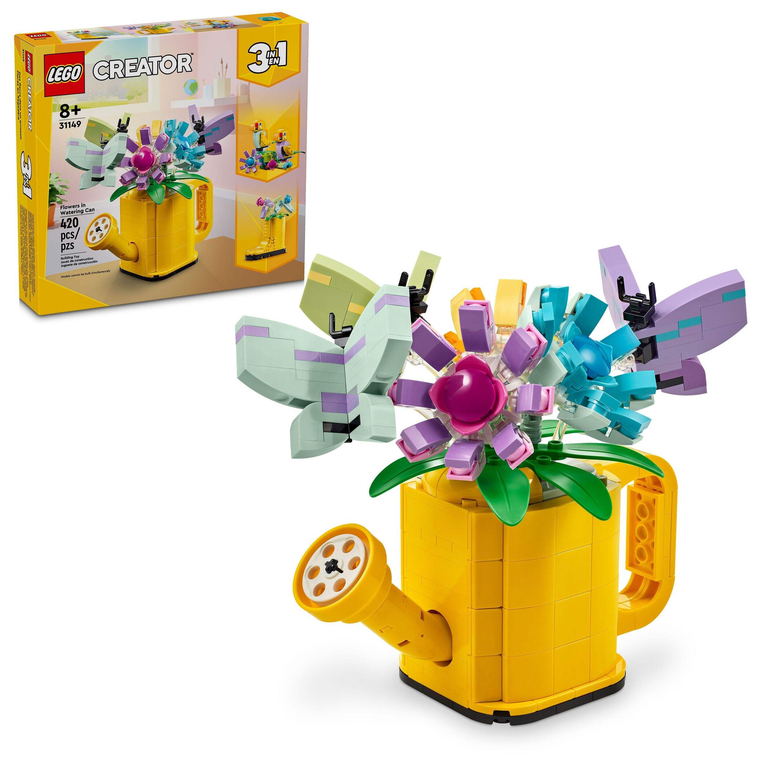 LEGO® Creator 3-in-1 Flowers in Watering Can - 31149, 420-pcs, Ages 8+ Composite_or_Mixed