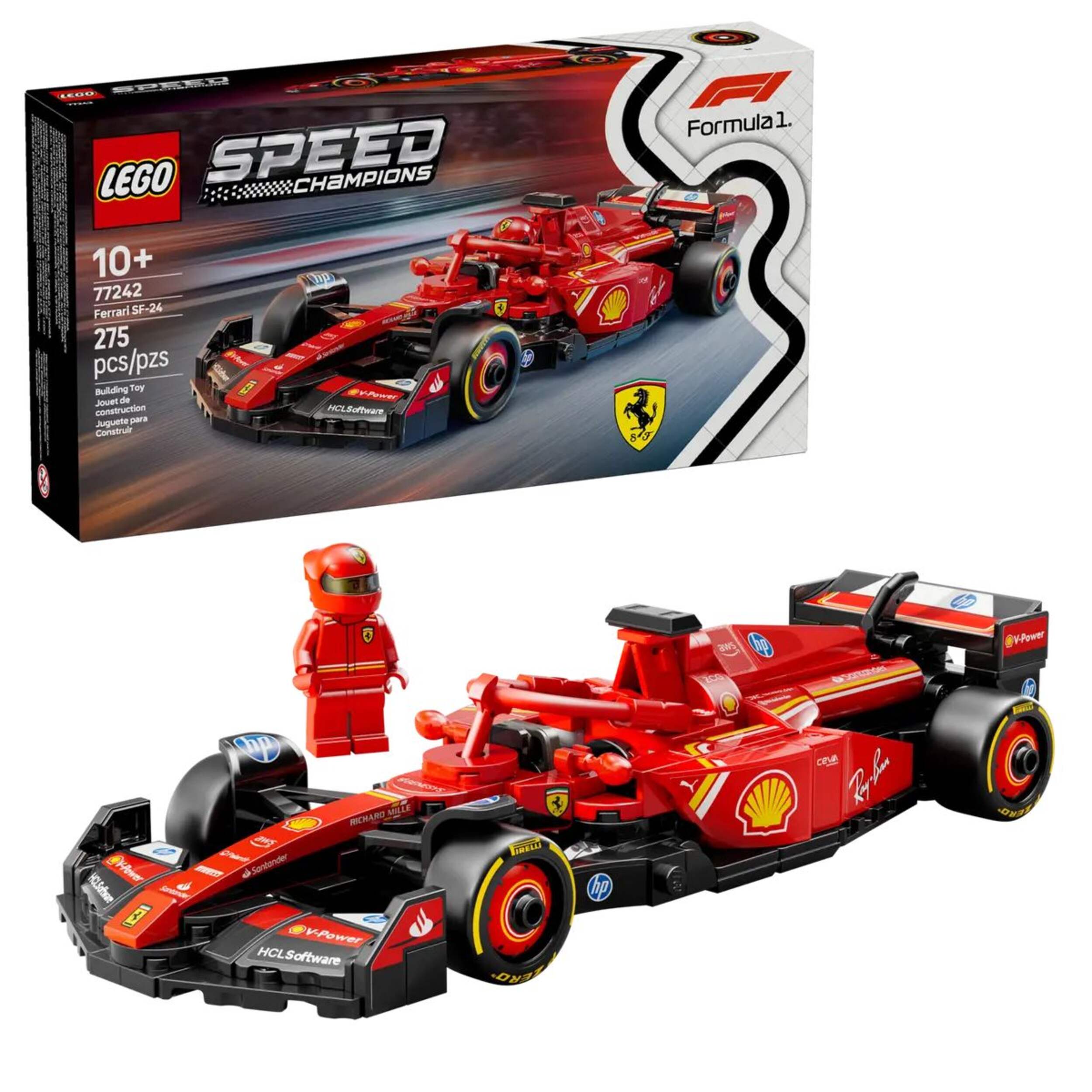 LEGO® Speed Champions Ferrari SF-24 F1 Race Car - 77242, 275-pcs, Ages 10+ Composite_or_Mixed