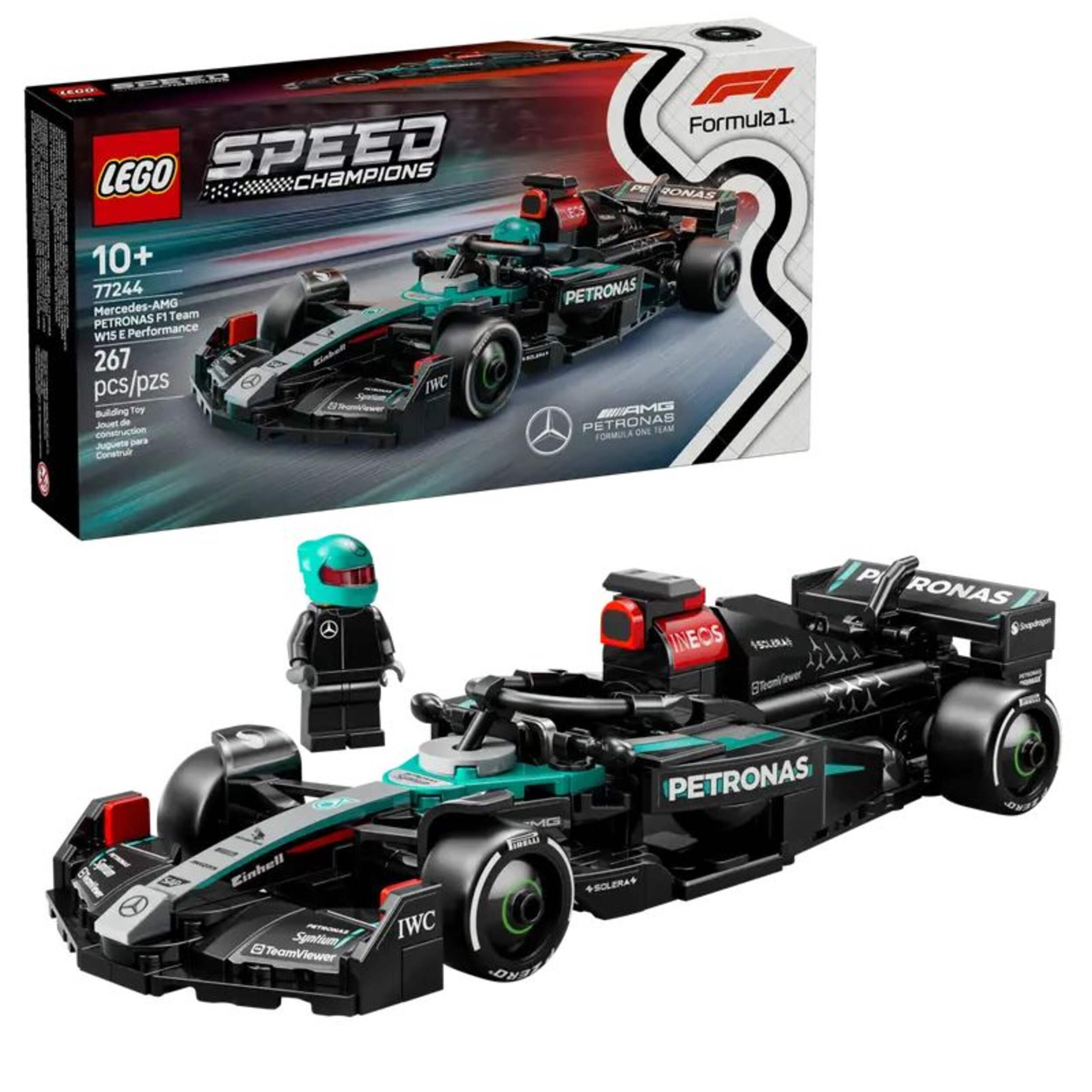 Voiture de course LEGO Speed Champions Mercedes-AMG W15 F1, 77244, paq. 267, 10 ans et plus Composite_or_Mixed