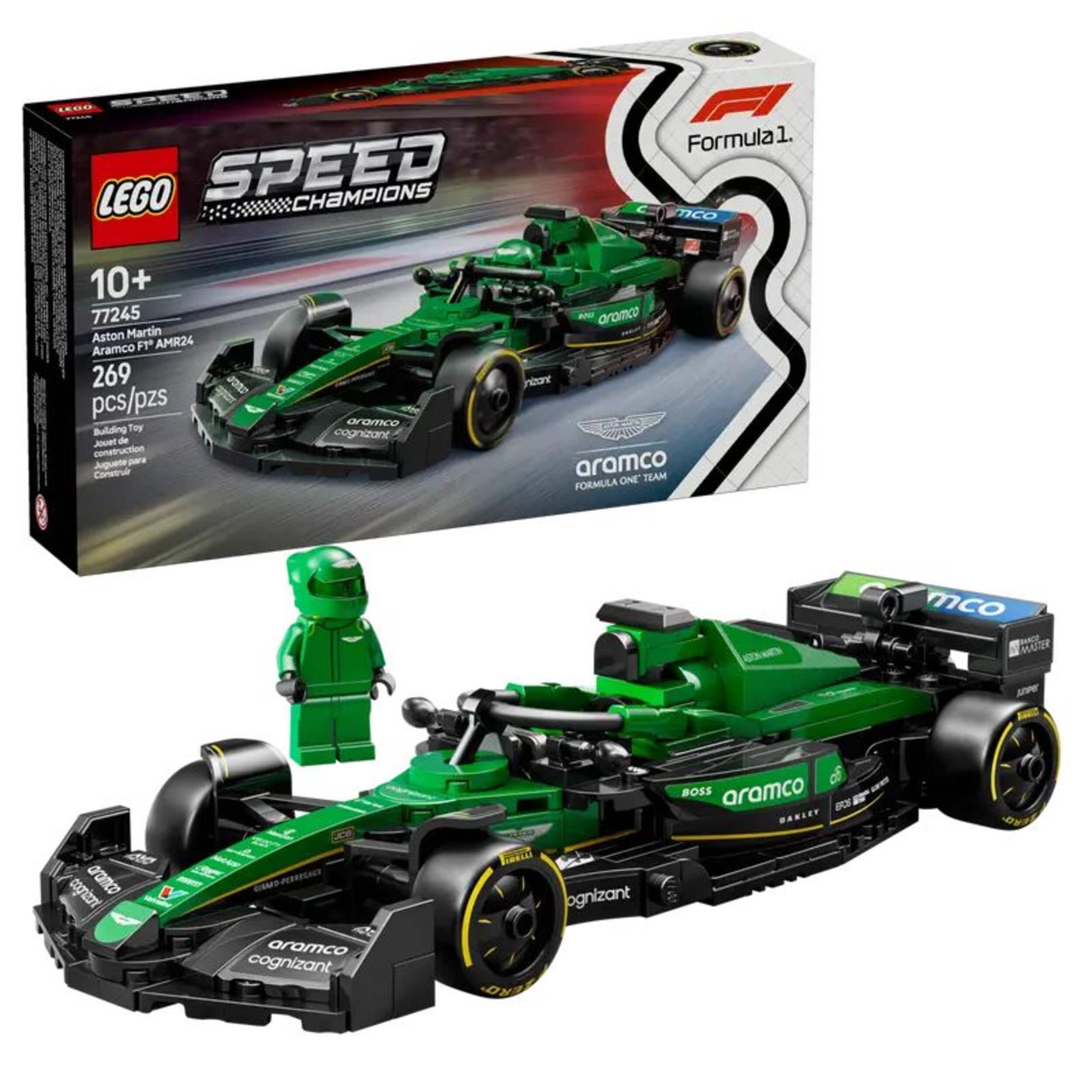 LEGO® Speed Champions Aston Martin Aramco AMR24 F1 Race Car - 77245, 269-pcs, Ages 10+ Composite_or_Mixed