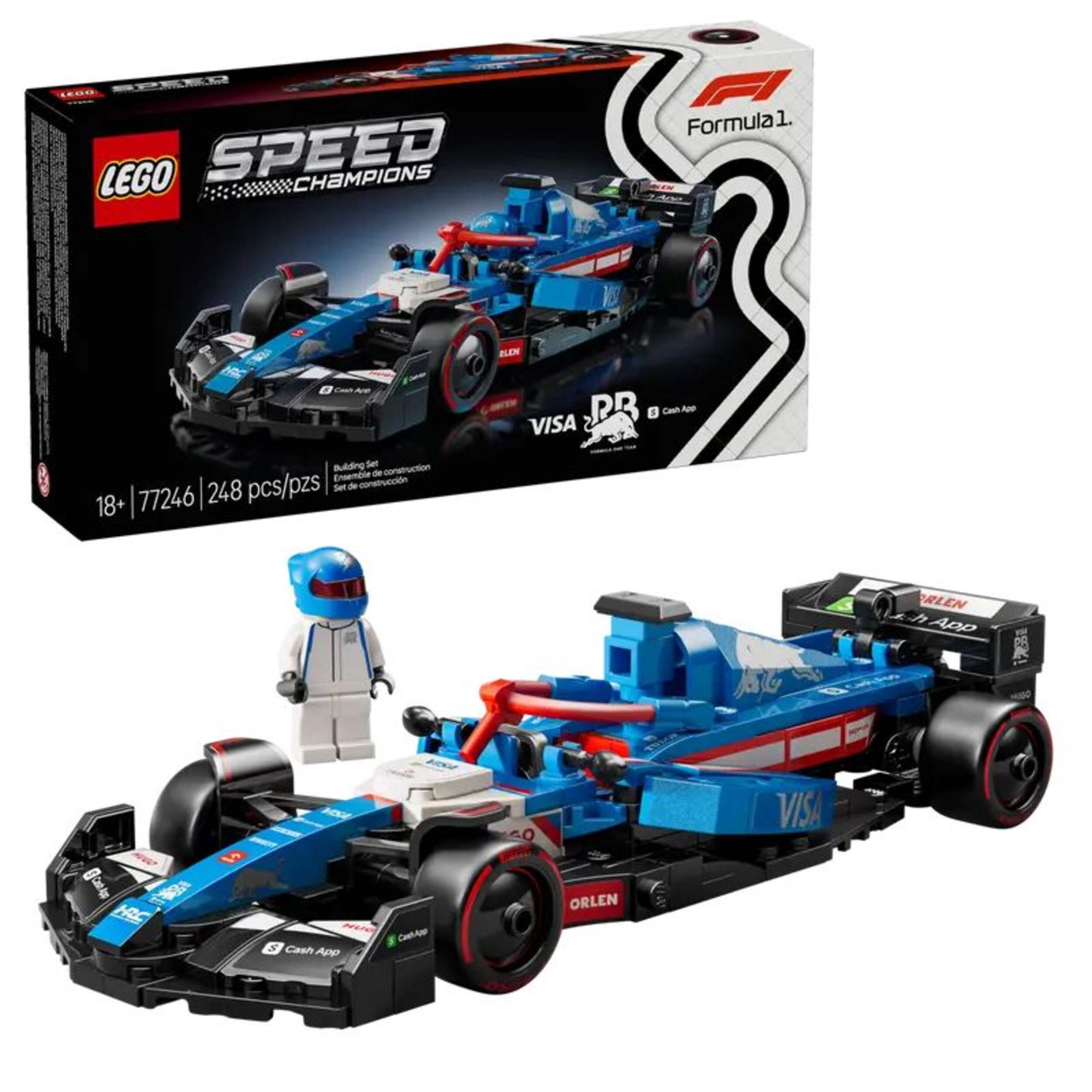 LEGO® Speed Champions Visa Cash App RB VCARB 01 F1 Race Car - 77246, 248-pcs, Ages 18+ Composite_or_Mixed