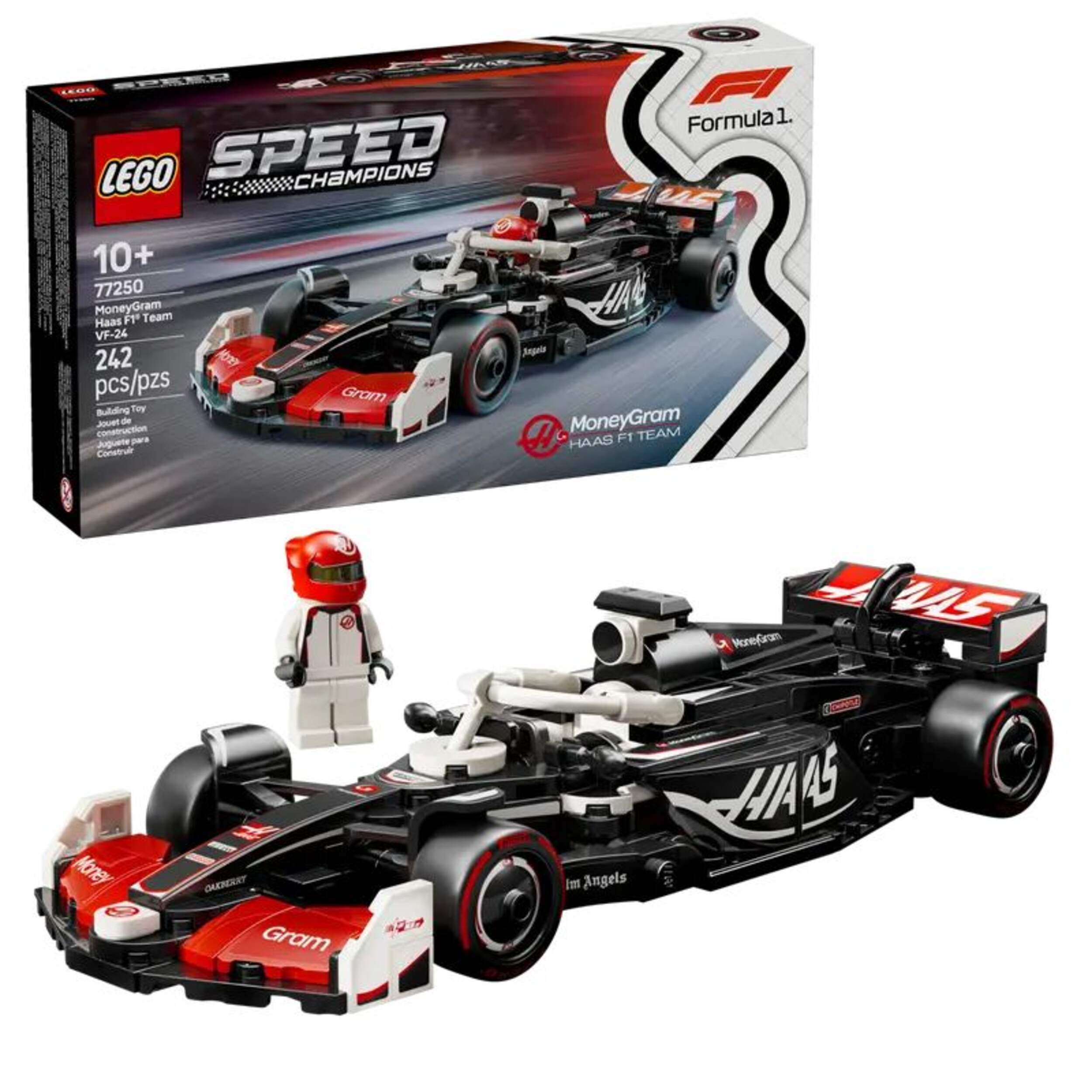 LEGO® Speed Champions MoneyGram Haas F1 Team VF-24 Race Car - 77250, 242-pcs, Ages 10+ Composite_or_Mixed