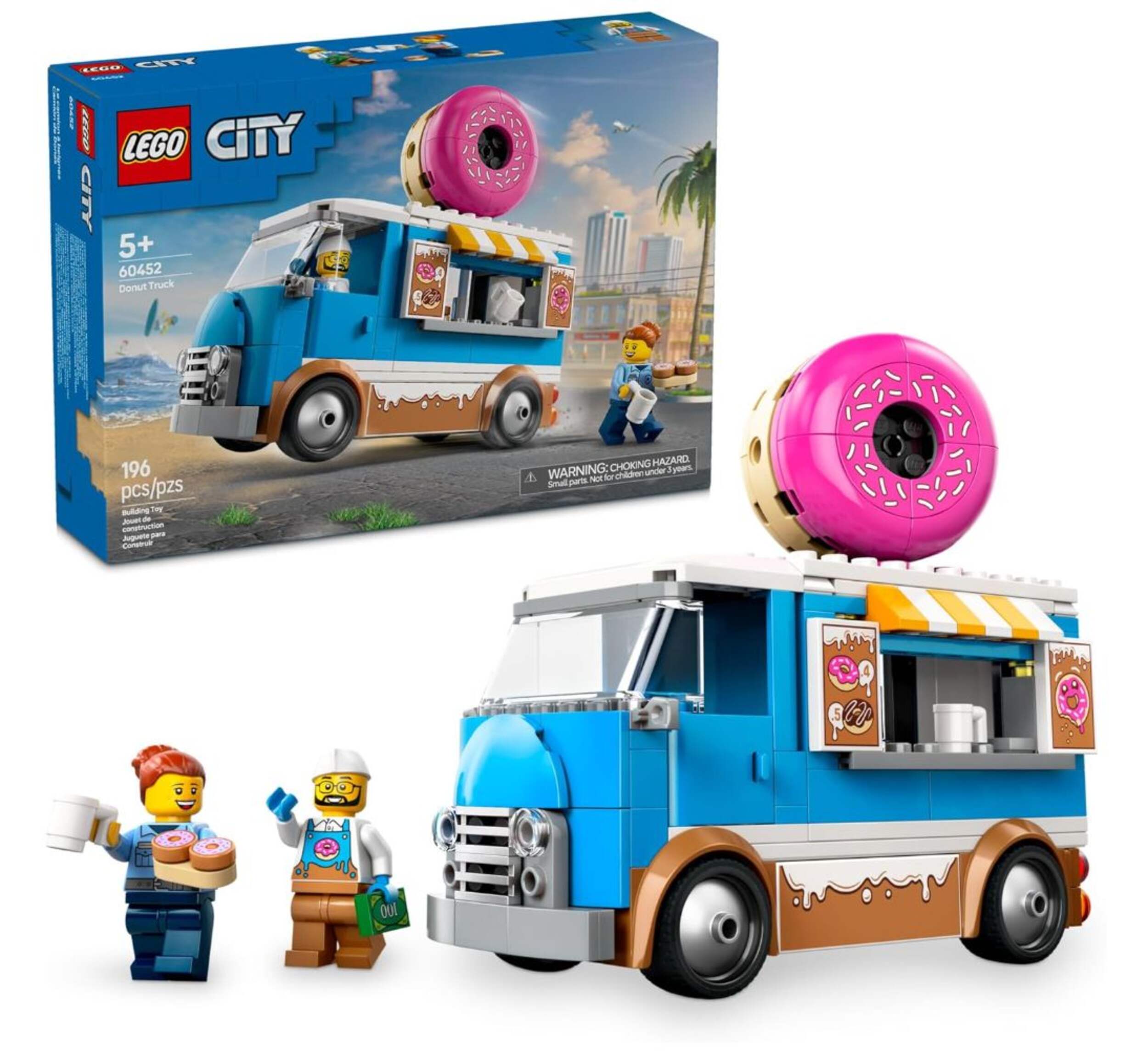 LEGO® City Donut Truck Building Toy - 60452, 196-pcs, Ages 5+ Composite_or_Mixed