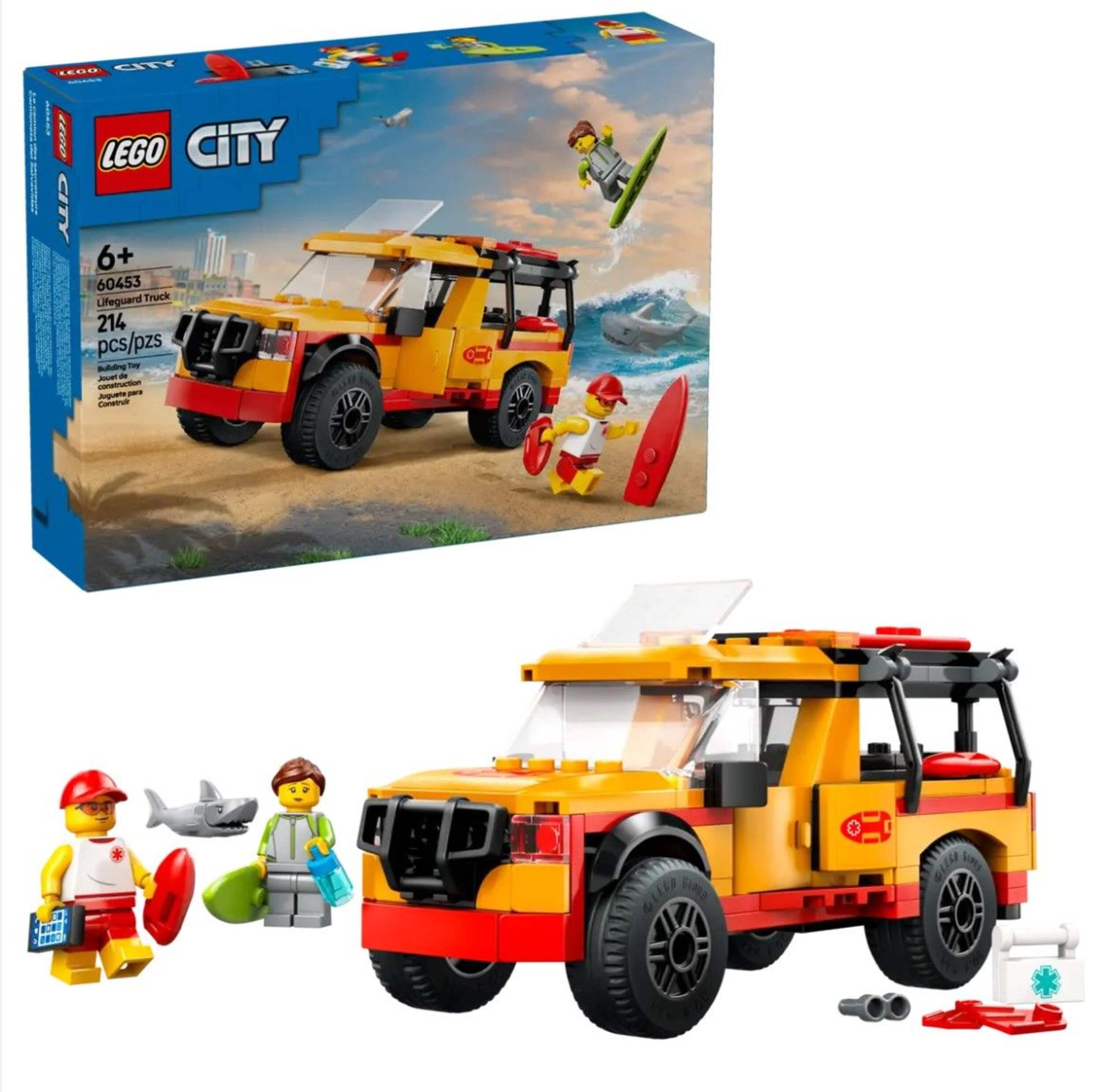 LEGO® City Lifeguard Beach Rescue Truck - 60453, 214-pcs, Ages 6+ Composite_or_Mixed