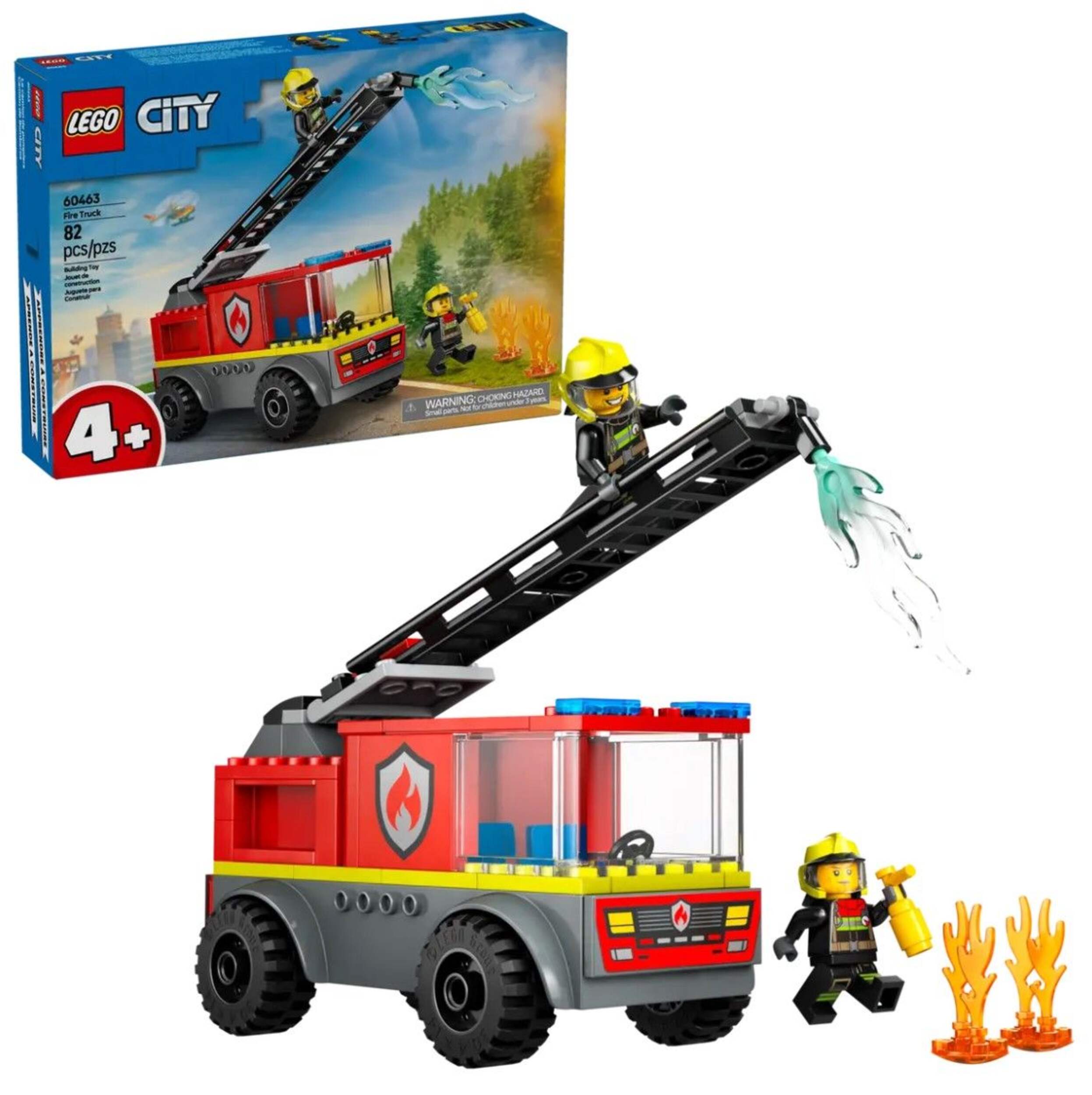 LEGO® City Fire Ladder Truck with Minifigures - 60463, 82-pcs, Ages 4+ Composite_or_Mixed